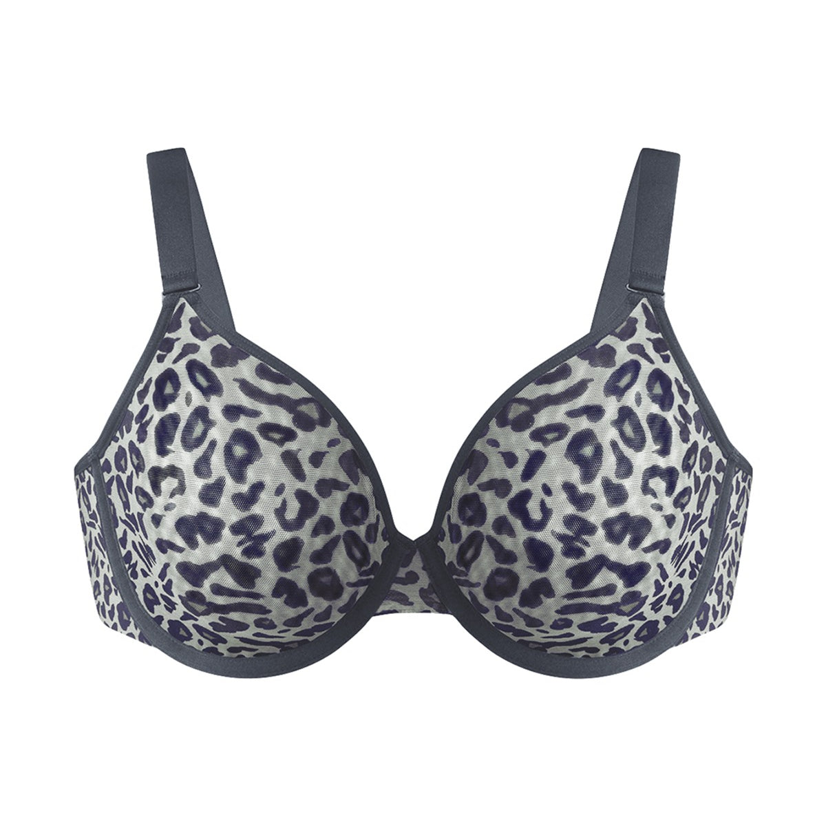HSIA Leopard wild Unlined Plus Size Breathable Soft Mesh No Padding Underwire Bra - HSIA