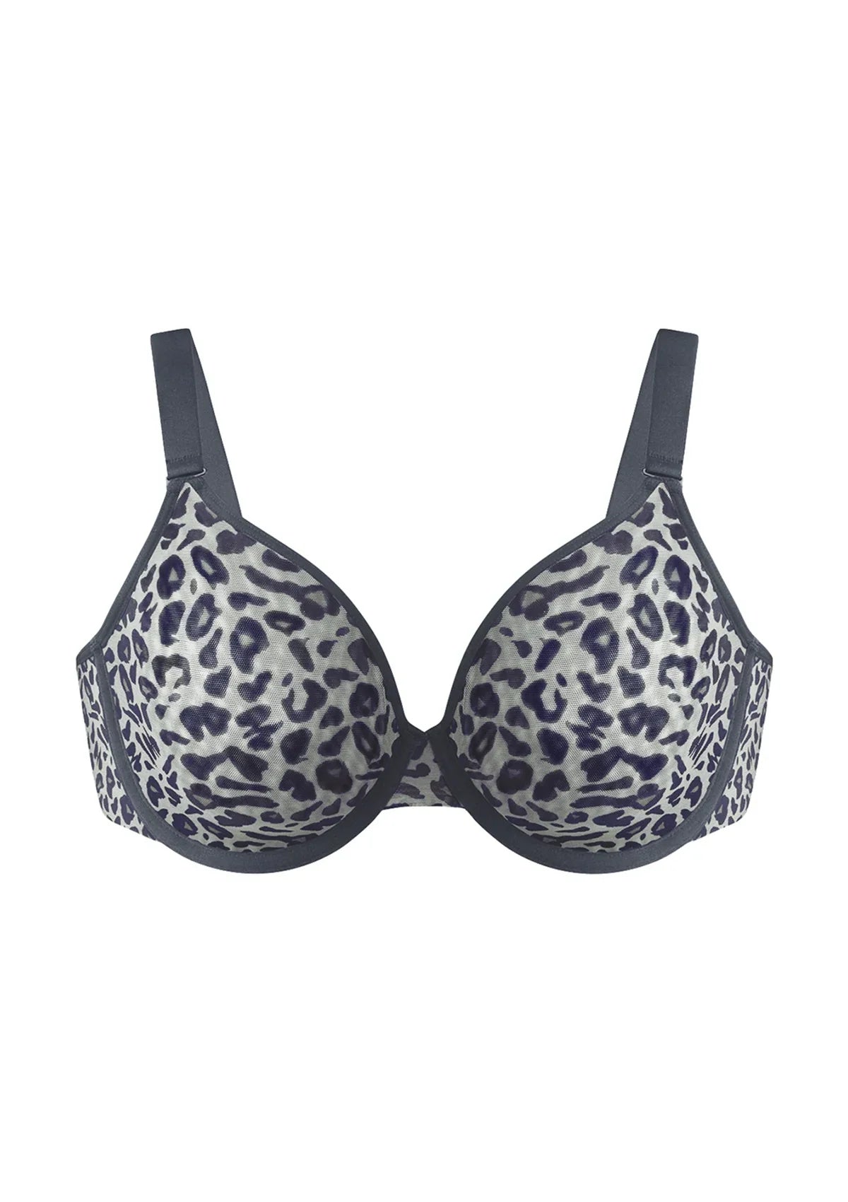 HSIA Leopard wild Unlined Plus Size Breathable Soft Mesh No Padding Underwire Bra - HSIA