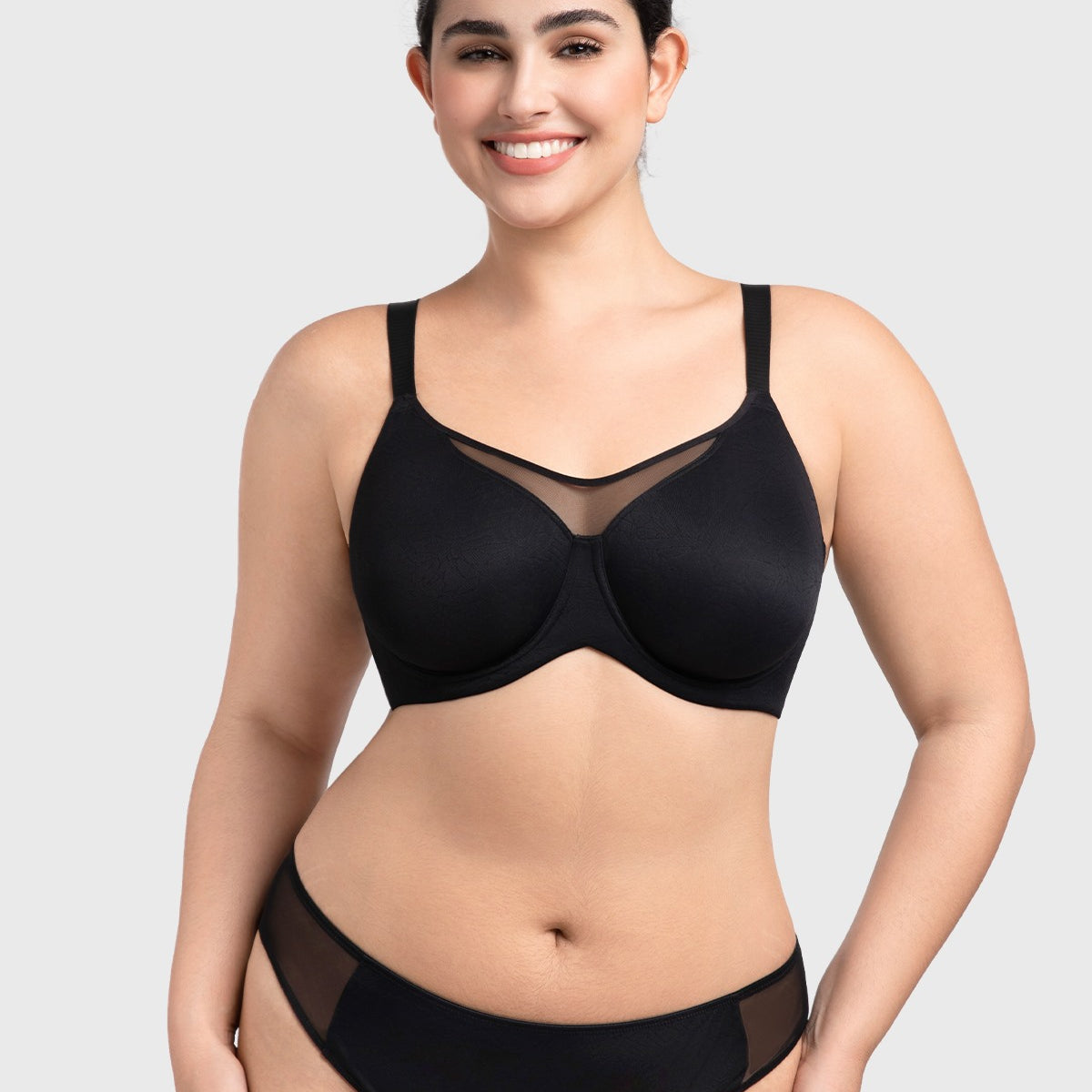 HSIA CoolComfort Plus Size Underwire Smoothing Wide Strap Full Coverage Unlined Minimizer T-shirt Bra - HSIA