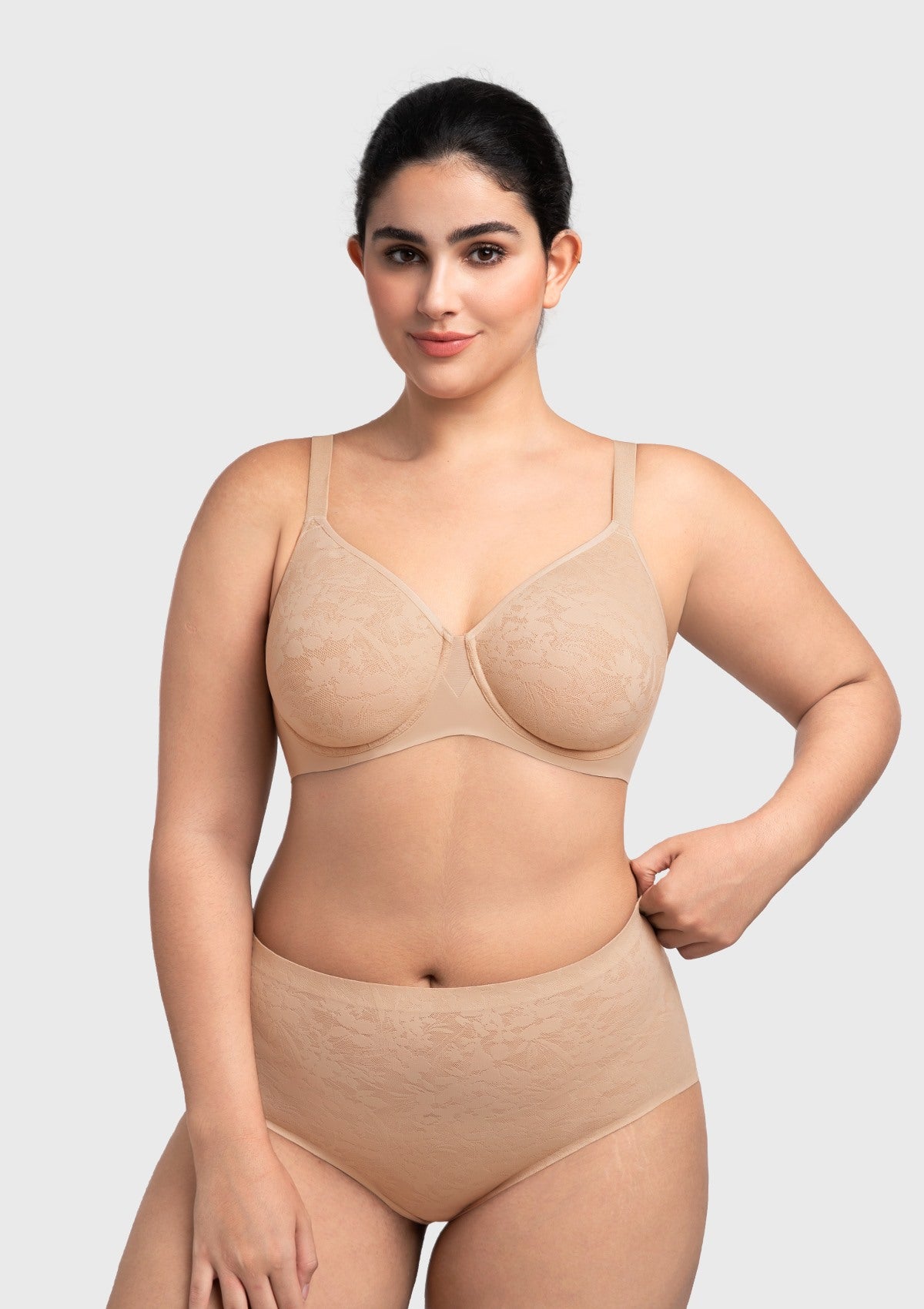 HSIA Auri Seamless Lace Support Bra Full Coverage Underwire Comfort Fit - HSIA