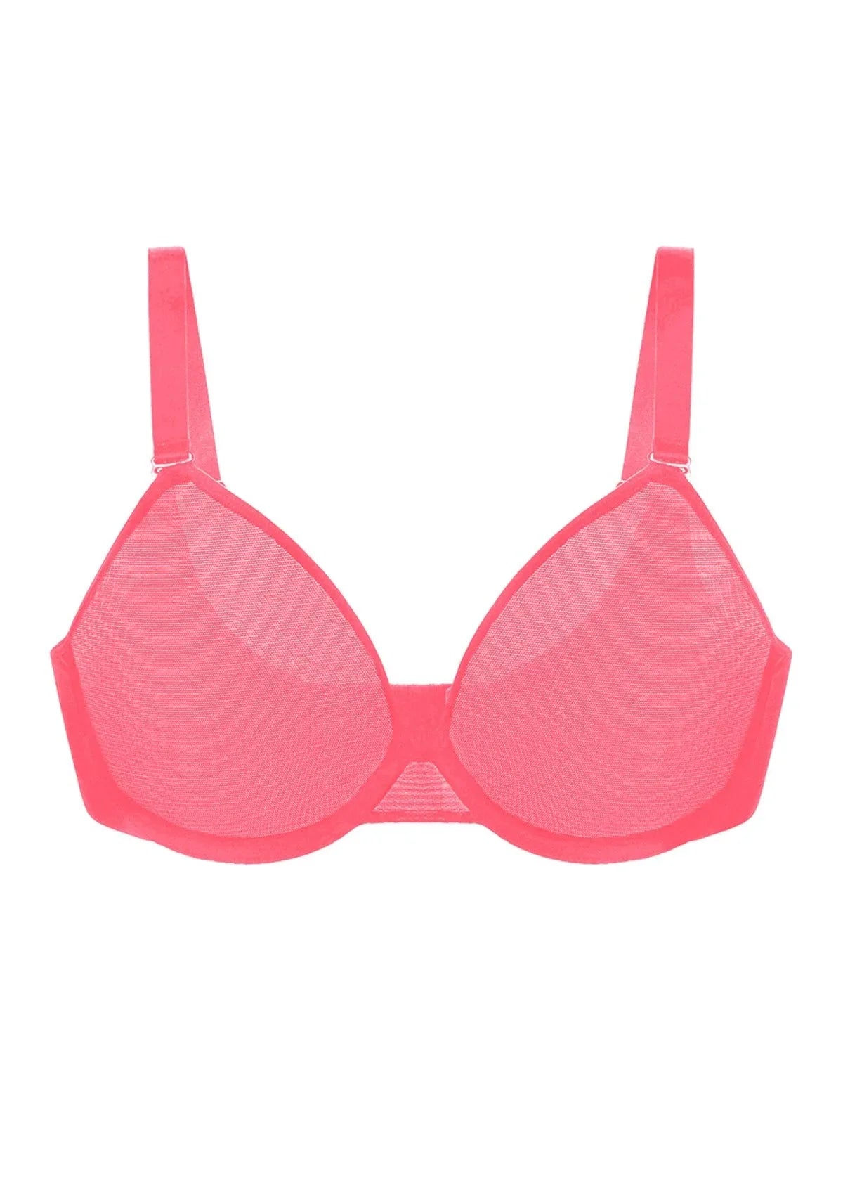 HSIA Square Neckline Half Cup Full-Bust Bra Double Layer Padded 3D Curved Cups Wide Pressure-Relief Straps Breathable Mesh Side Support Smooth Seamless ¨C HSIA