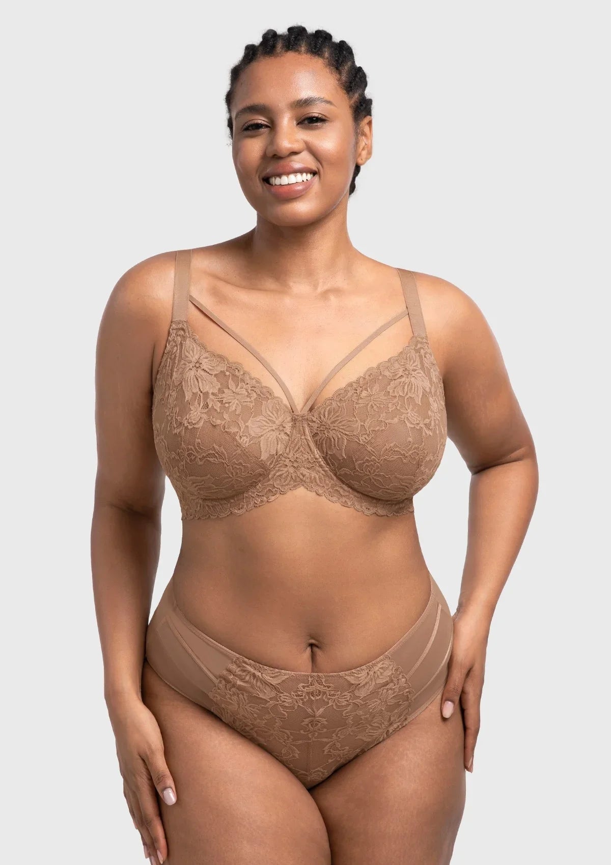 Pretty In Petals Unlined Strappy Lace Bra - HSIA