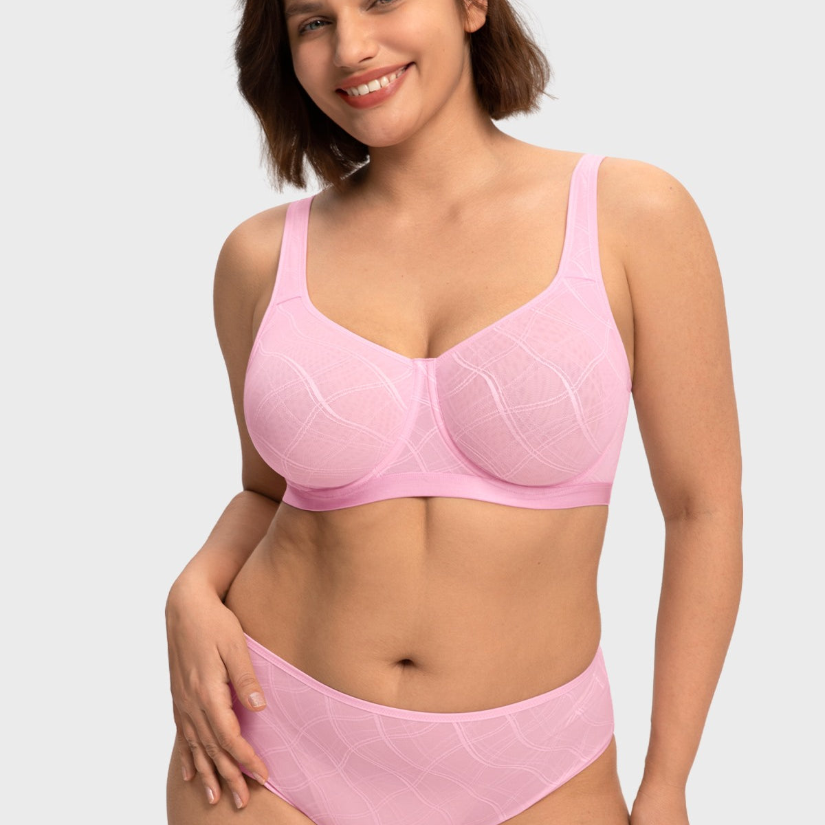 HSIA Skylark Breathable Lightweight Supportive Jacquard Mesh Wide Strap 3/4 Cup Comfort Bra - HSIA