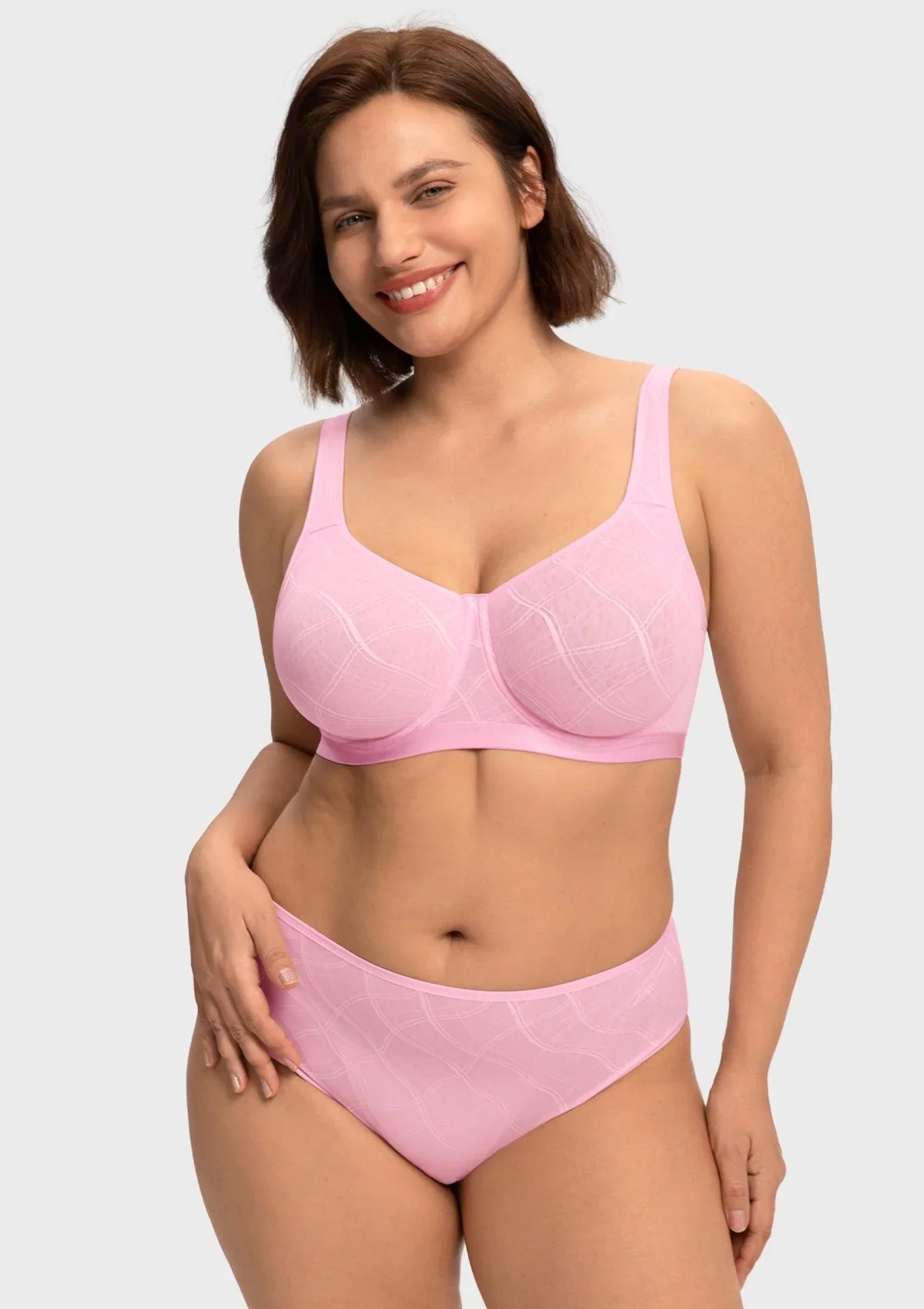 HSIA Skylark Breathable Lightweight Supportive Jacquard Mesh Wide Strap 3/4 Cup Comfort Bra - HSIA