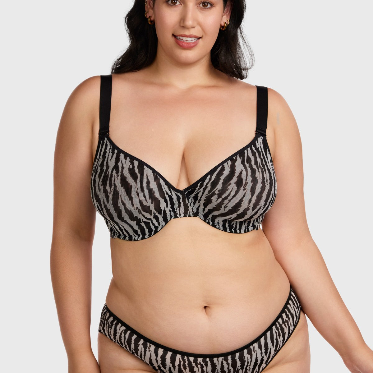 Zebra Wild Unlined Underwire Mesh Bra