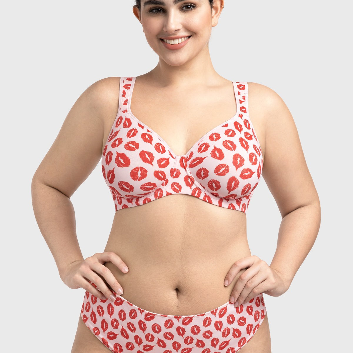 (Cardi B recommends)Joan Ultimate Soft T-shirt Unlined Minimizer Pink Bra - HSIA