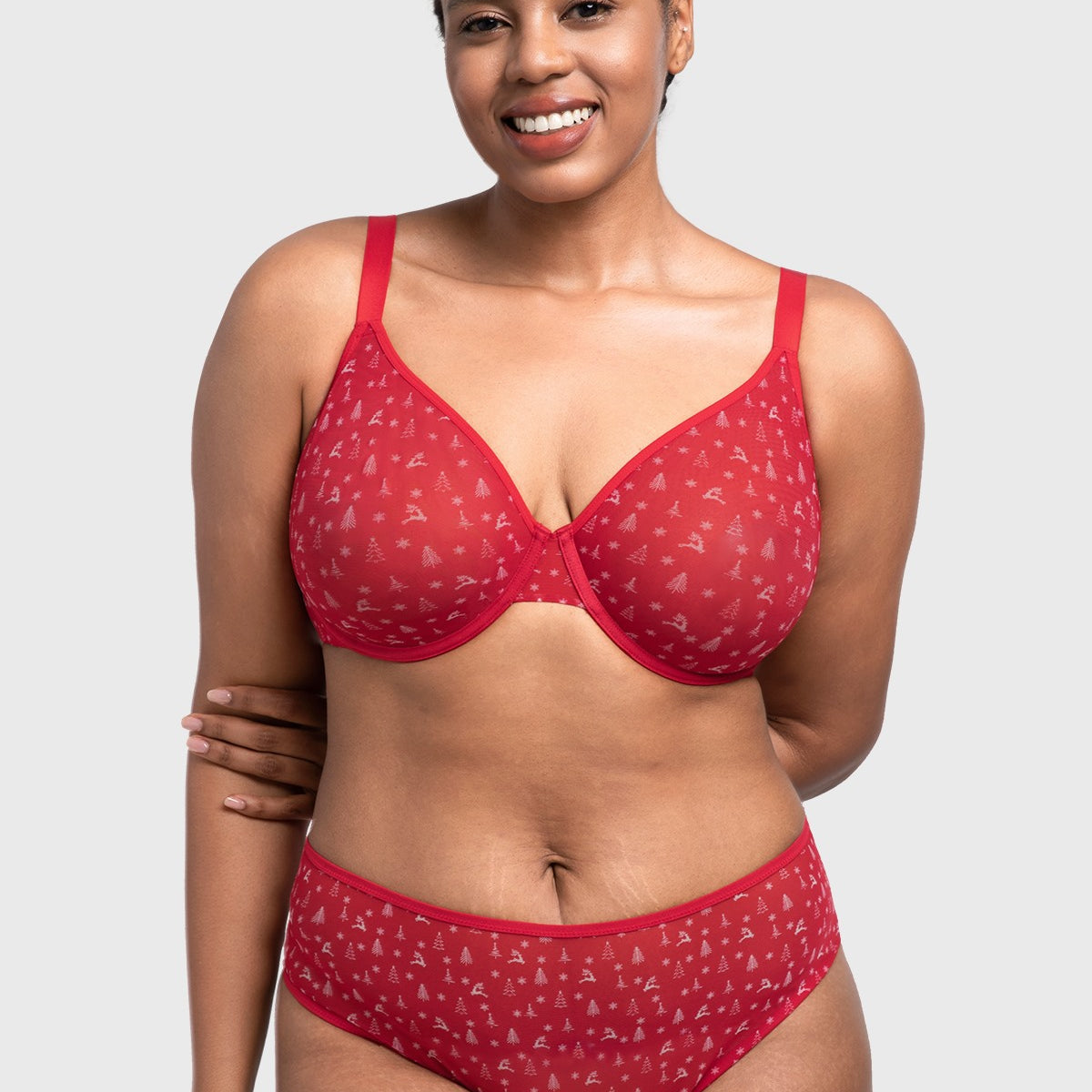 HSIA Christmas Holiday Edit Unlined Plus Size Non-padded Underwire Adjustable Straps Full Coverage Bra - HSIA