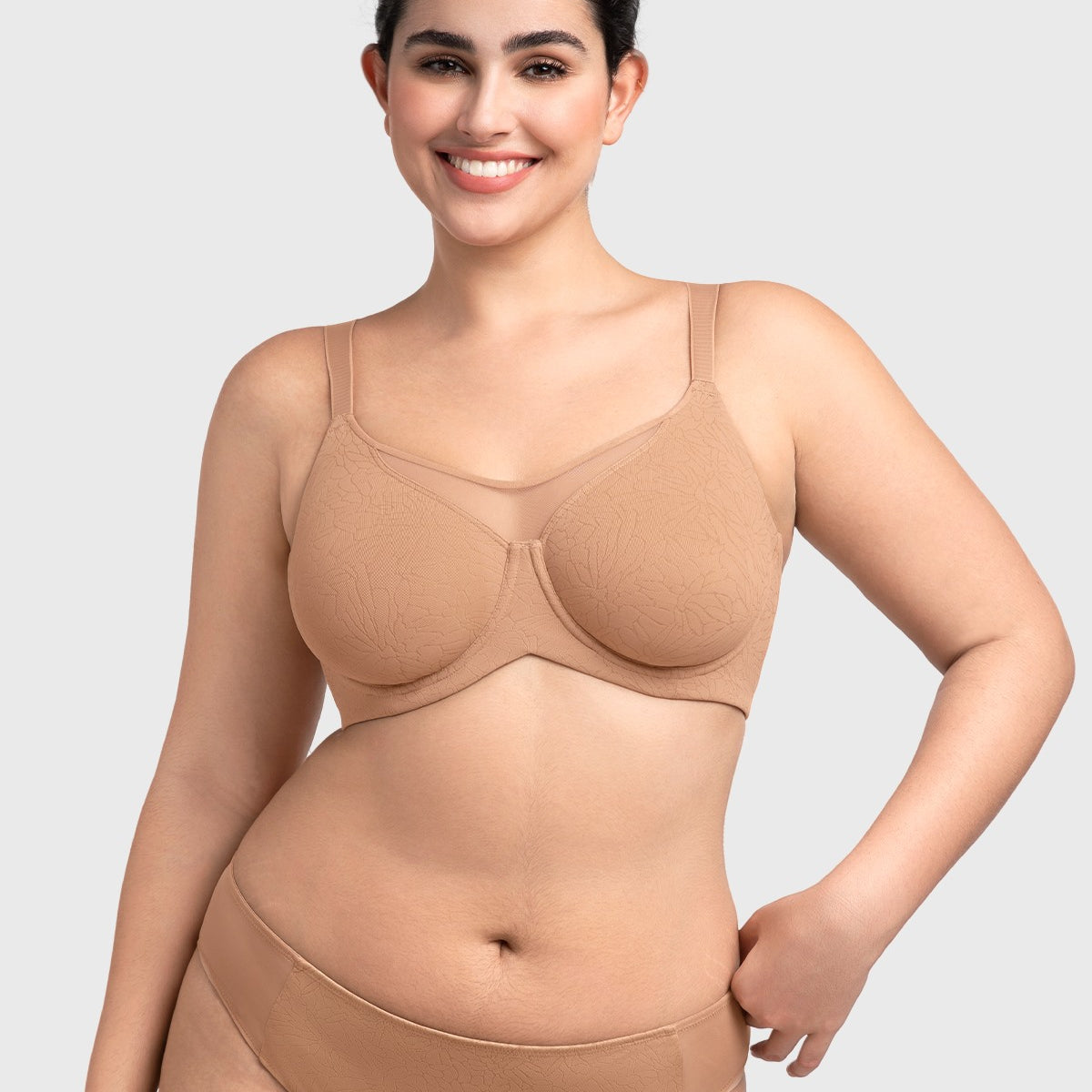 HSIA CoolComfort Plus Size Underwire Smoothing Wide Strap Full Coverage Unlined Minimizer T-shirt Bra - HSIA