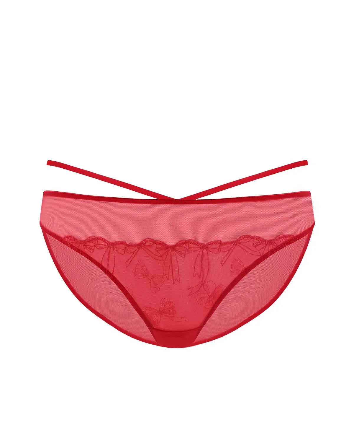 HSIA Renna Holiday Embroidered Red Mesh Brief Underwear - HSIA