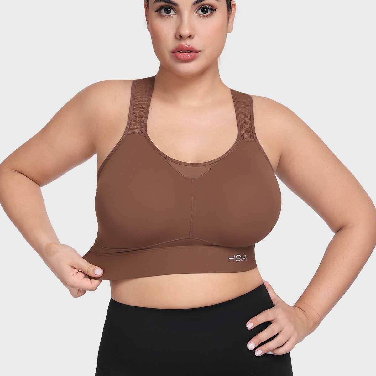 HSIA FlexCore High Impact Racerback Sports Bra Adjustable Support Full Coverage Fit - HSIA