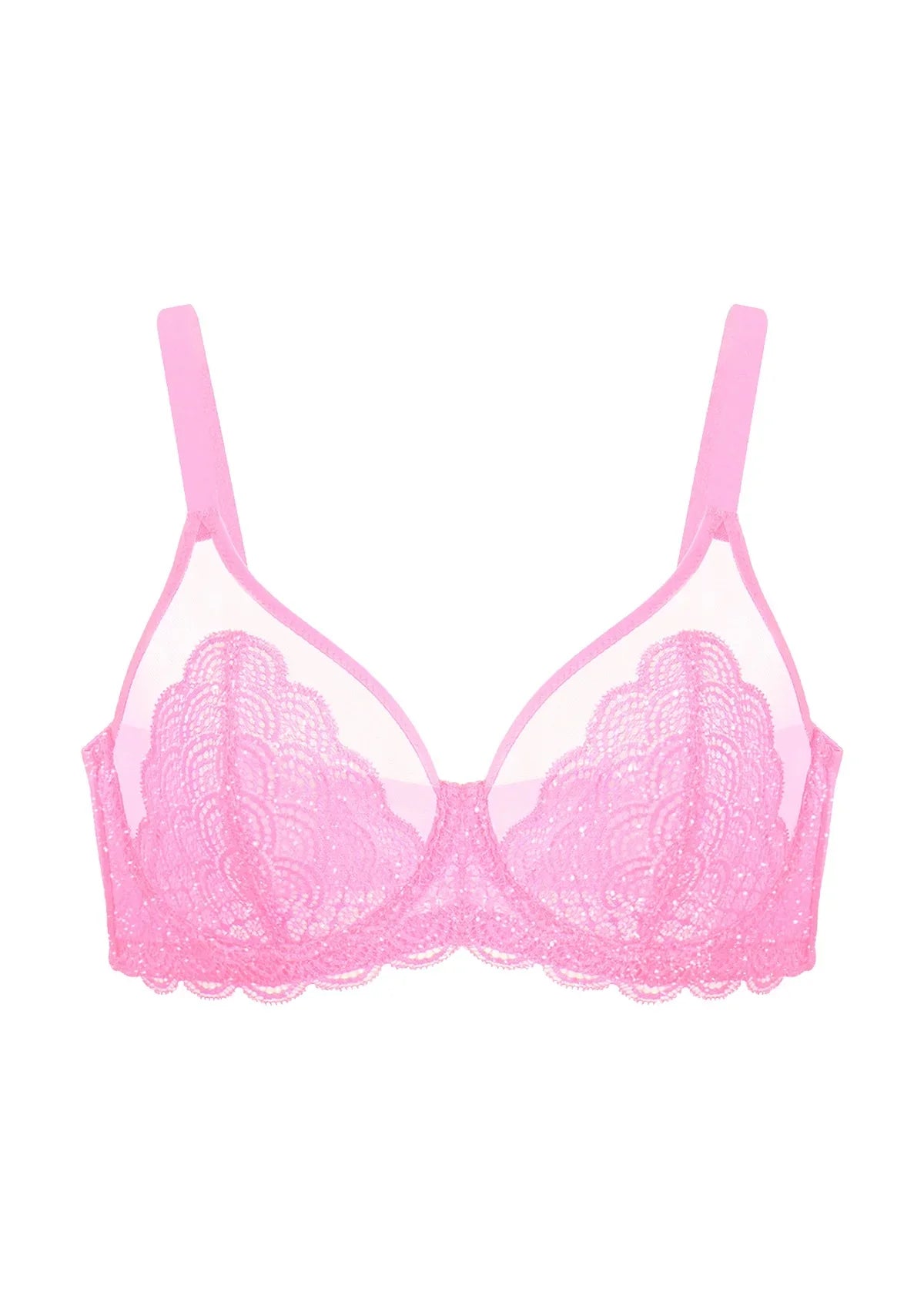 Mermaid Scales Lace Unlined Bra - HSIA