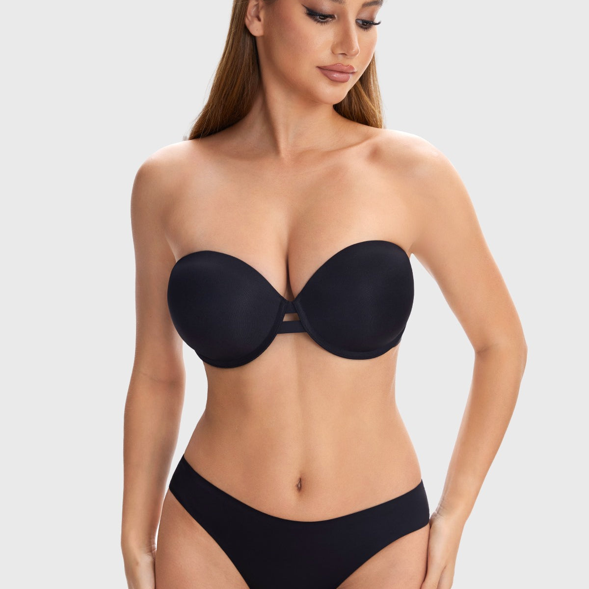 Juliette Bandless Seamless Push Up Strapless Underwire Bra