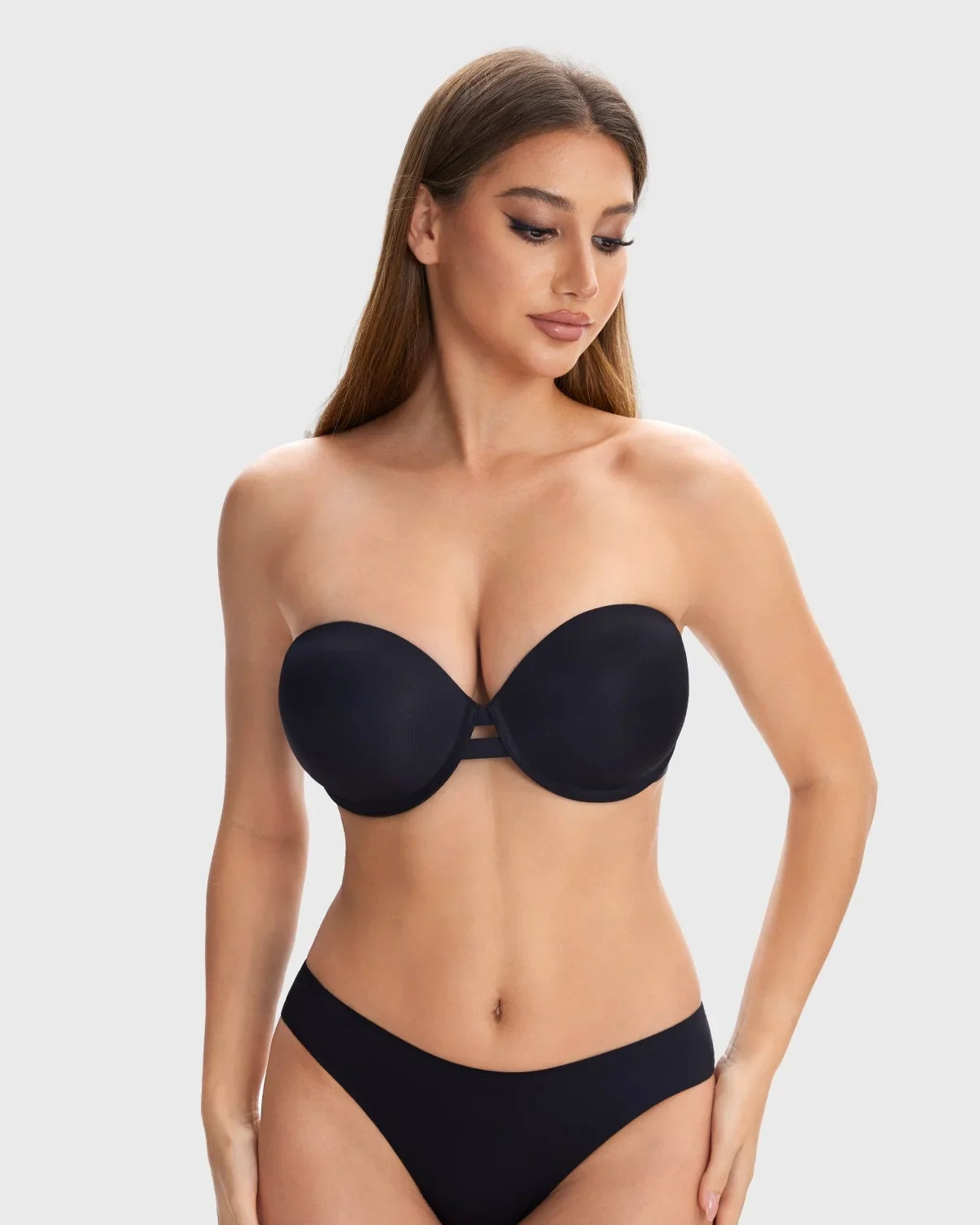 Juliette Bandless Seamless Push Up Strapless Underwire Bra - HSIA