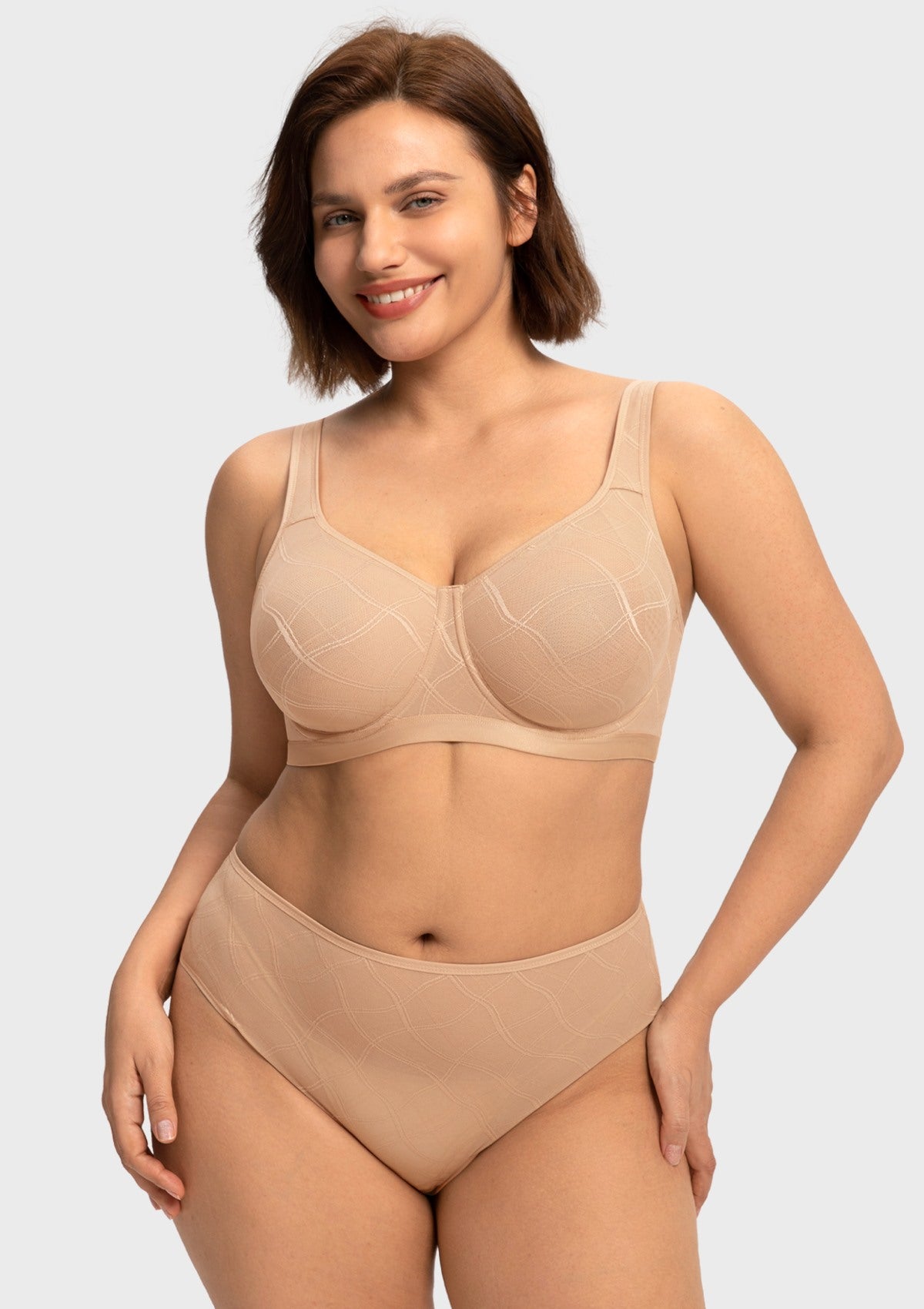 HSIA Skylark Breathable Lightweight Supportive Jacquard Mesh Wide Strap 3/4 Cup Comfort Bra - HSIA