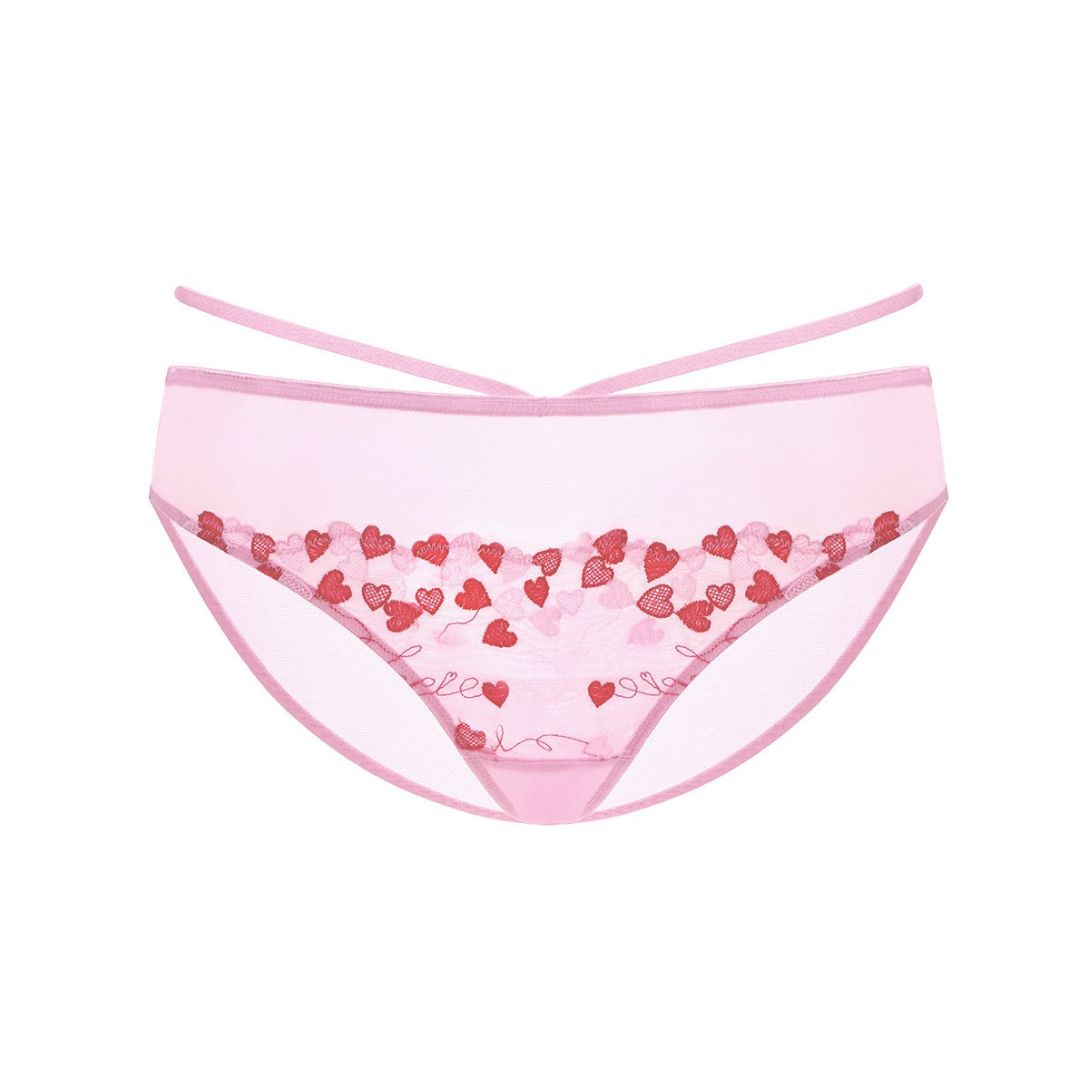 HSIA Renna Holiday Embroidered Pink Mesh Brief Underwear - HSIA
