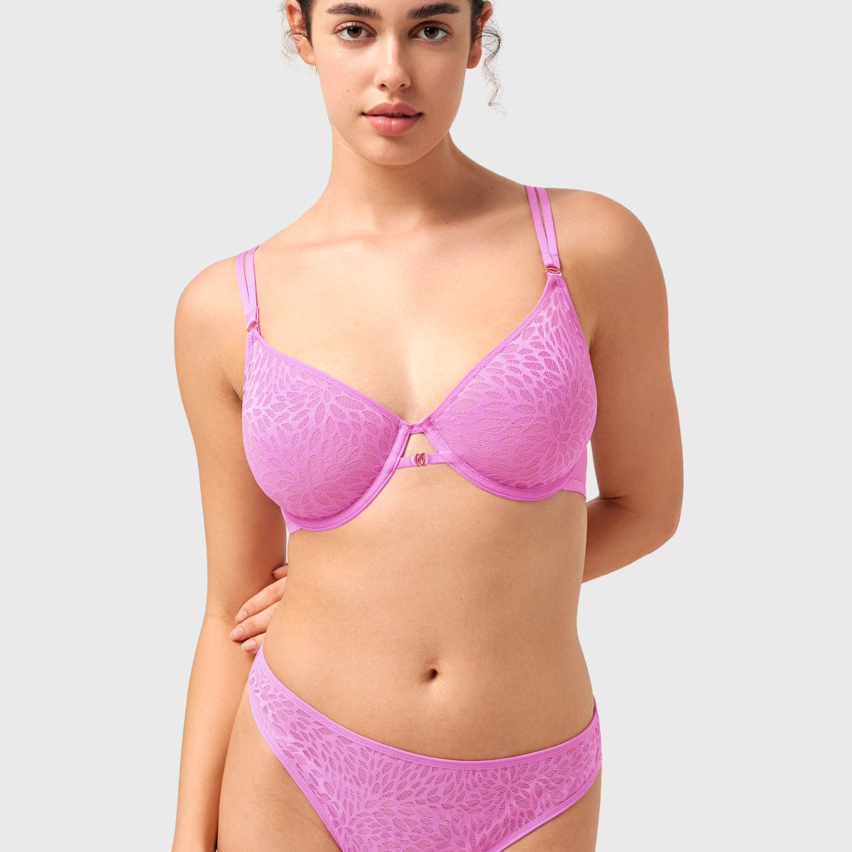 HSIA Vine Sexy Underwire Half-Cup Bra with Sheer Single-Layer Lace - HSIA