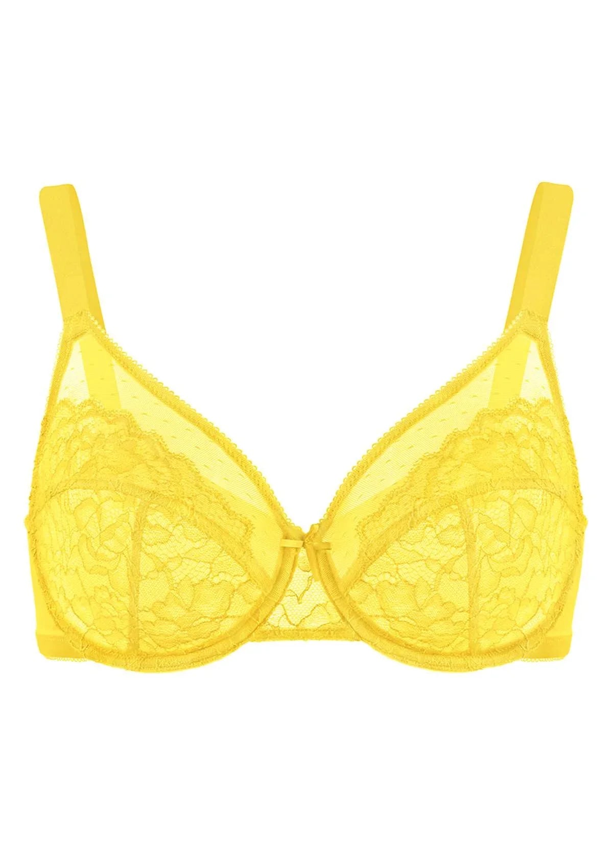 Enchante Lace Unlined Full Coverage Underwire Bra - HSIA