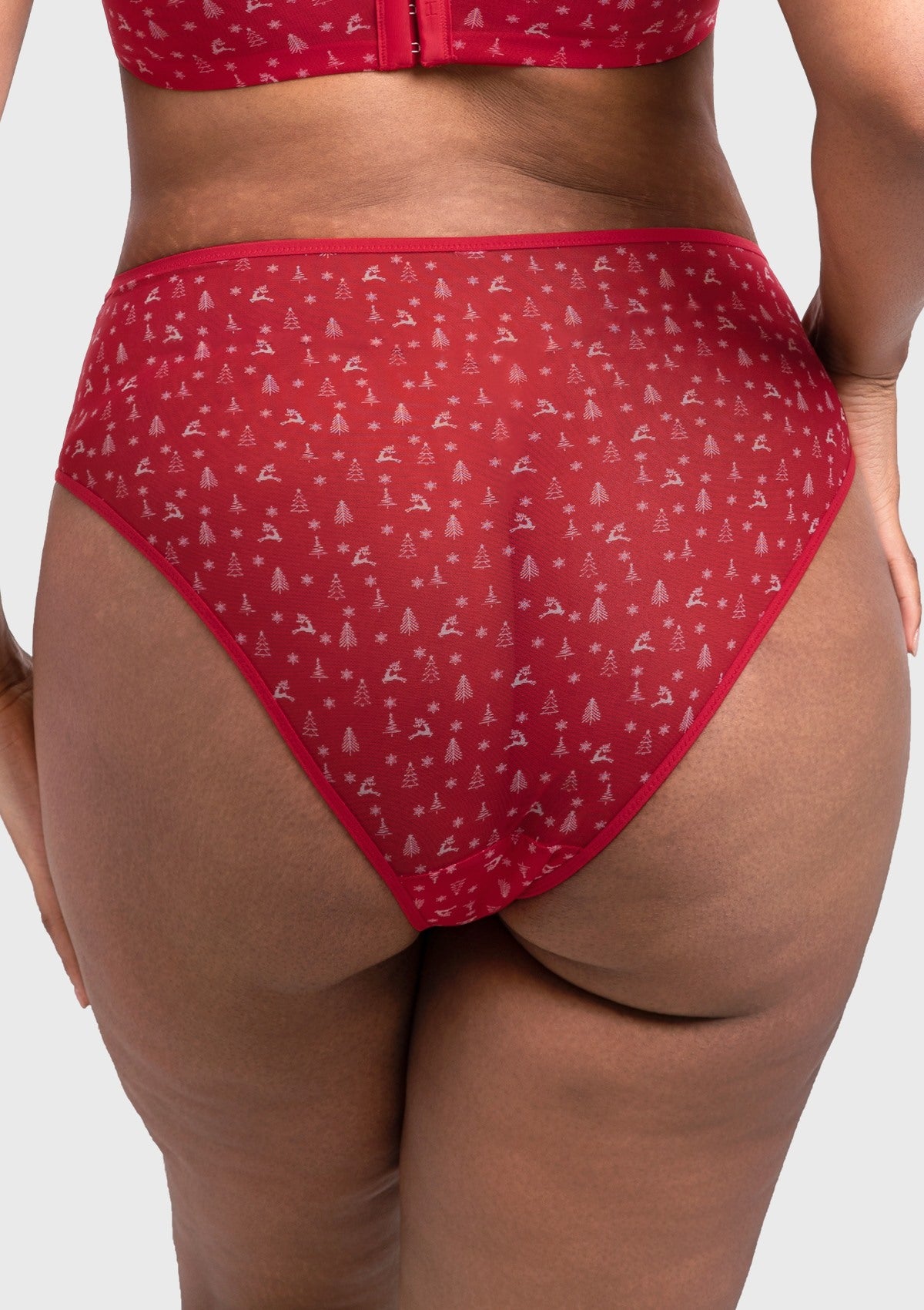 HSIA Christmas Holiday Edit Printed Mesh Panty Breathable Soft Full Coverage Comfort Fit - HSIA