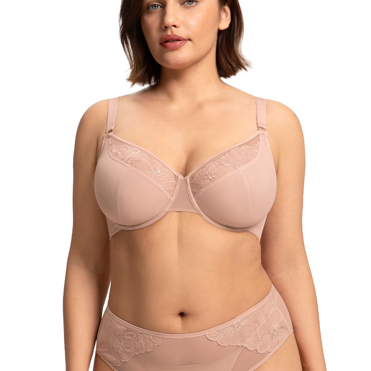 HSIA Yumi Unlined Sheer Embroidery Lace Full Coverage Bra Elegant Sculpting Support
