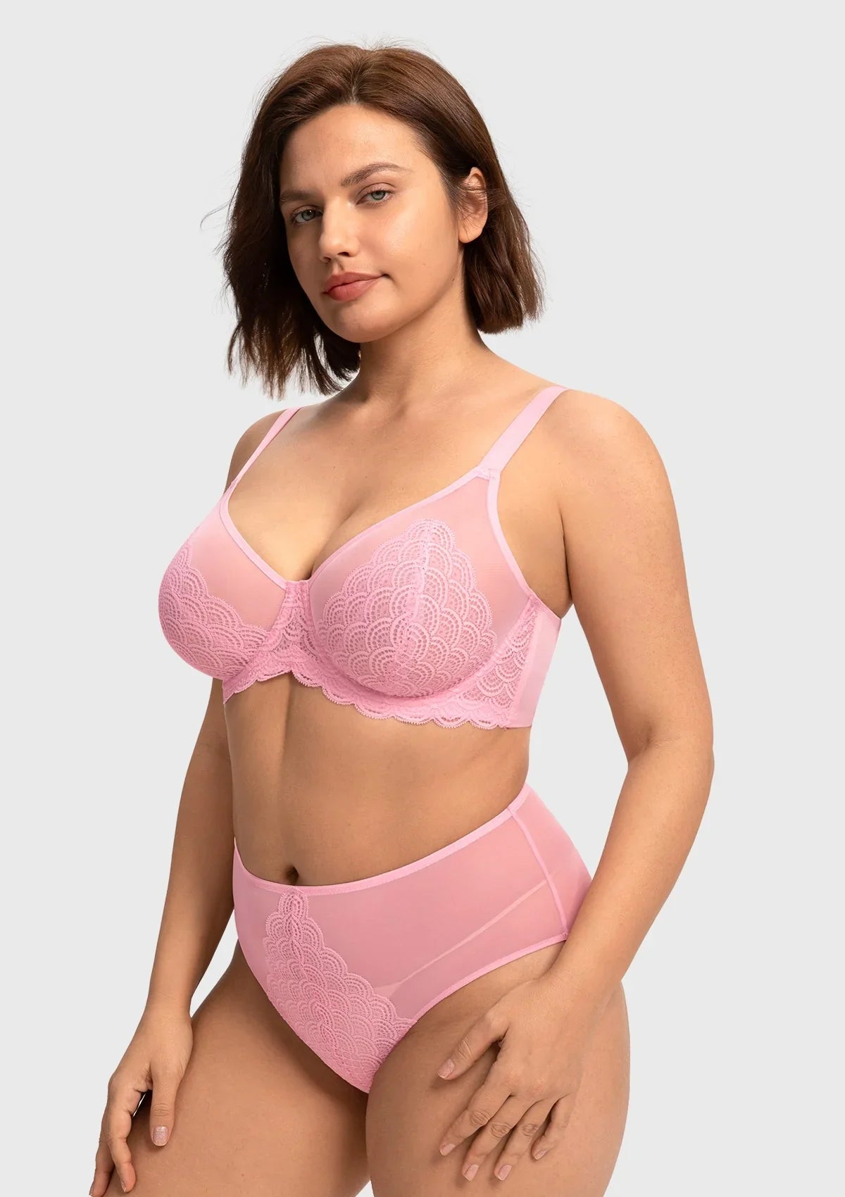 Mermaid Scales Lace Unlined Bra - HSIA