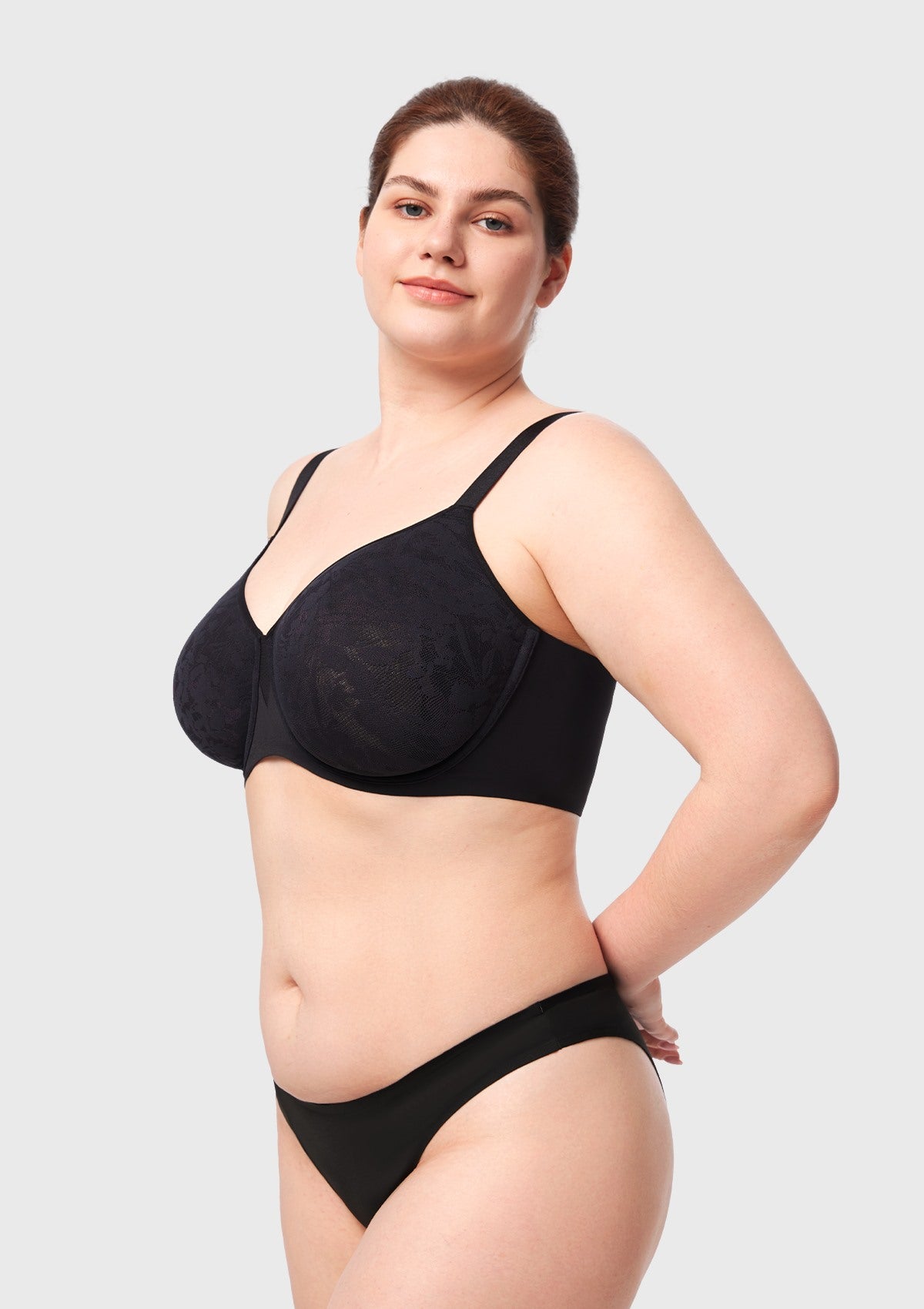 HSIA Auri Seamless Lace Support Bra Full Coverage Underwire Comfort Fit - HSIA