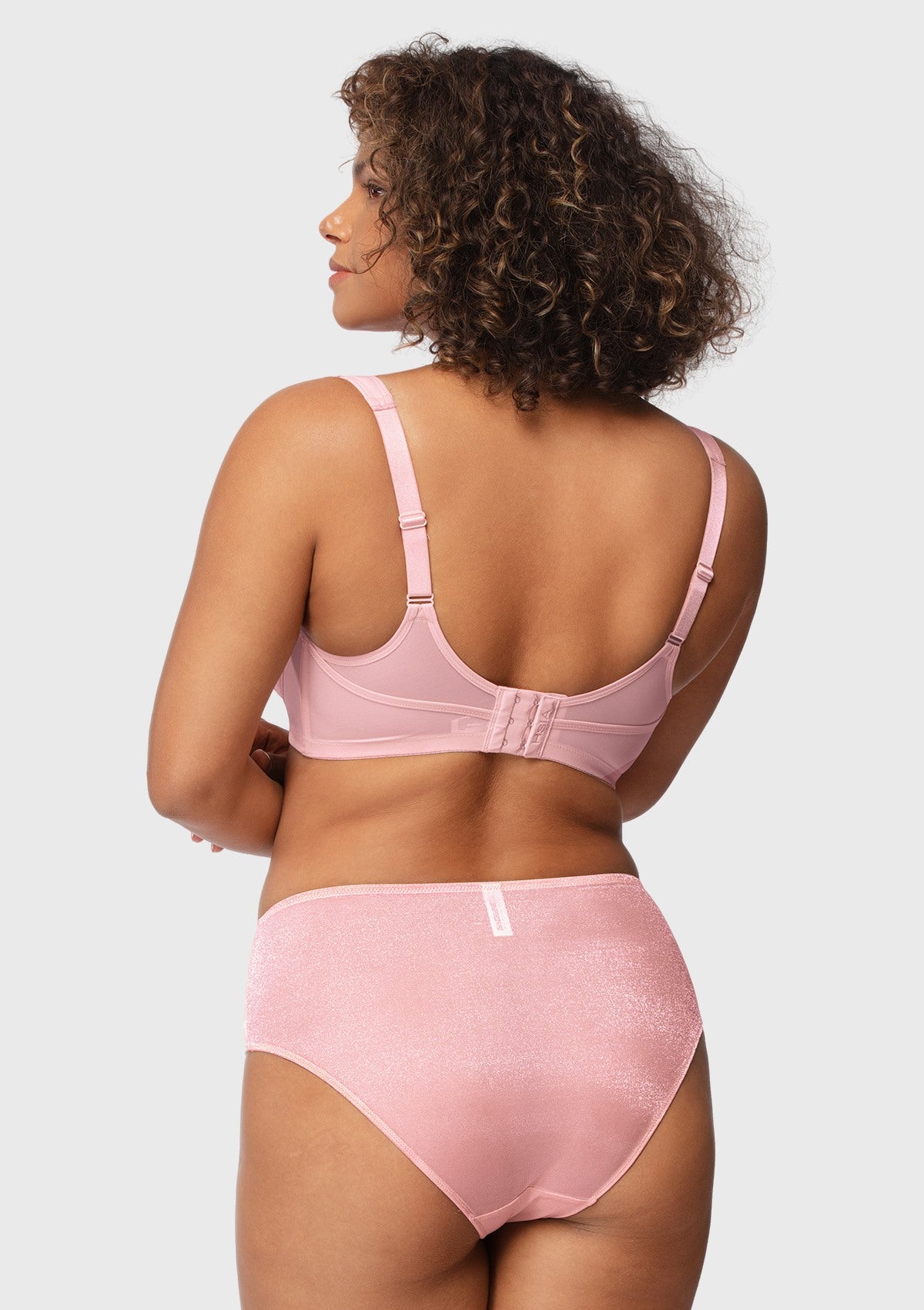 Starry Night Lightly Lined Lightly Padded Plus Size Pink Balconette Bra - HSIA