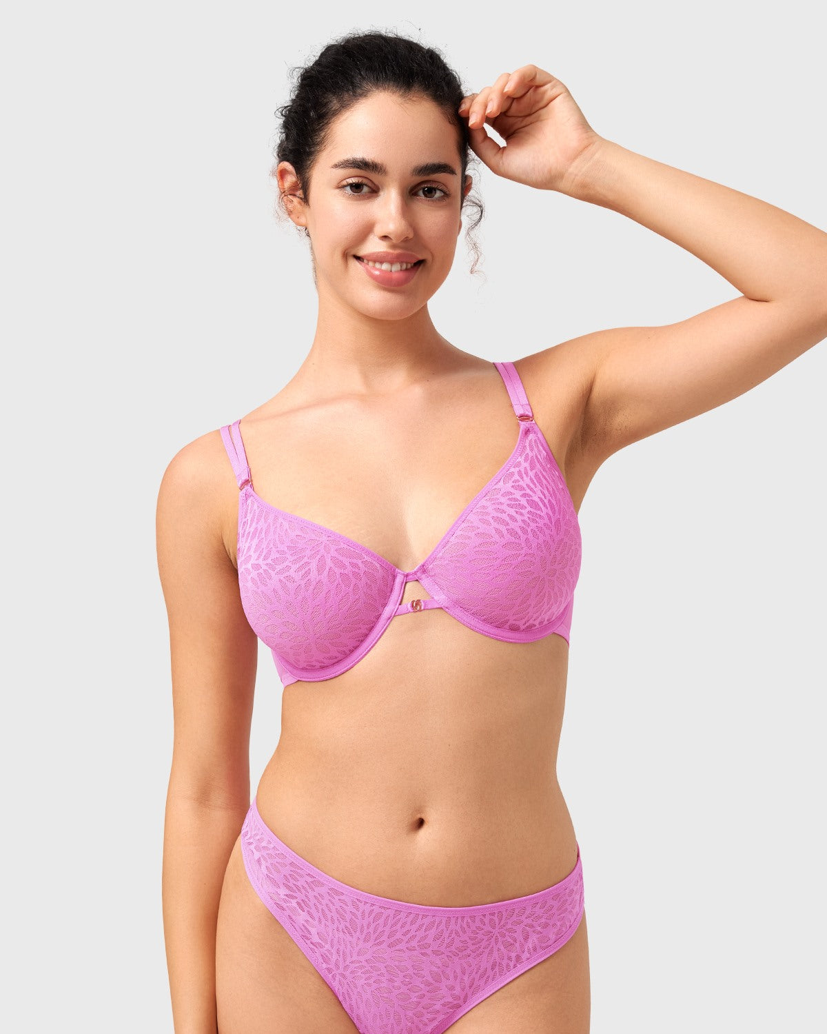 HSIA Vine Sexy Underwire Half-Cup Bra with Sheer Single-Layer Lace - HSIA