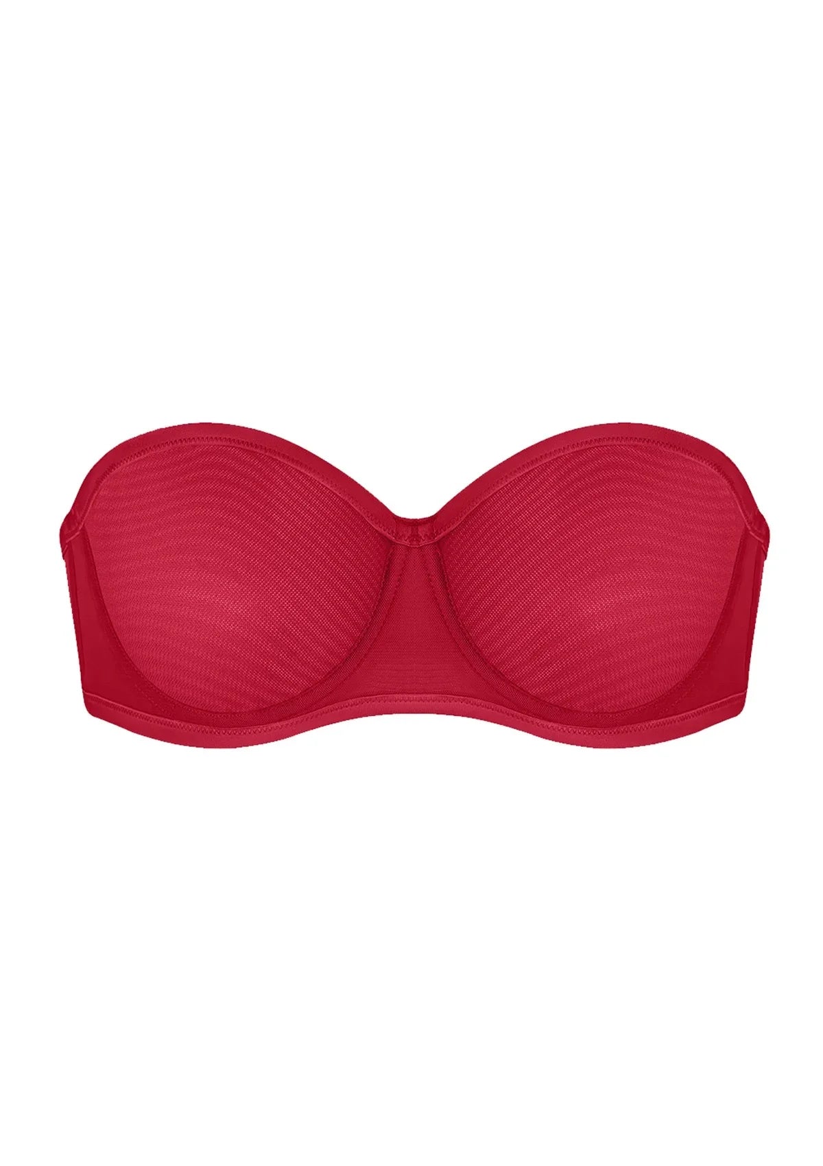 Bella Sheer Mesh Unlined Underwire Strapless Balconette Bra - HSIA