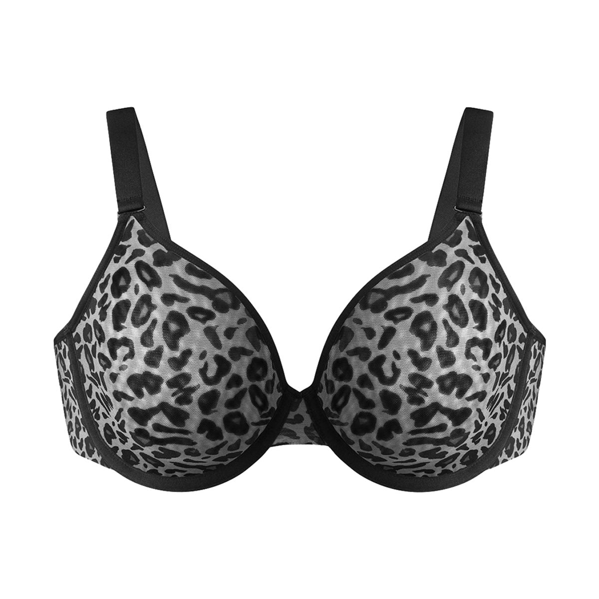HSIA Leopard wild Unlined Plus Size Breathable Soft Mesh No Padding Underwire Bra - HSIA