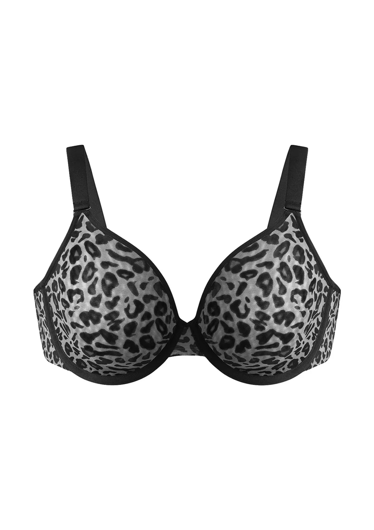 HSIA Leopard wild Unlined Plus Size Breathable Soft Mesh No Padding Underwire Bra - HSIA