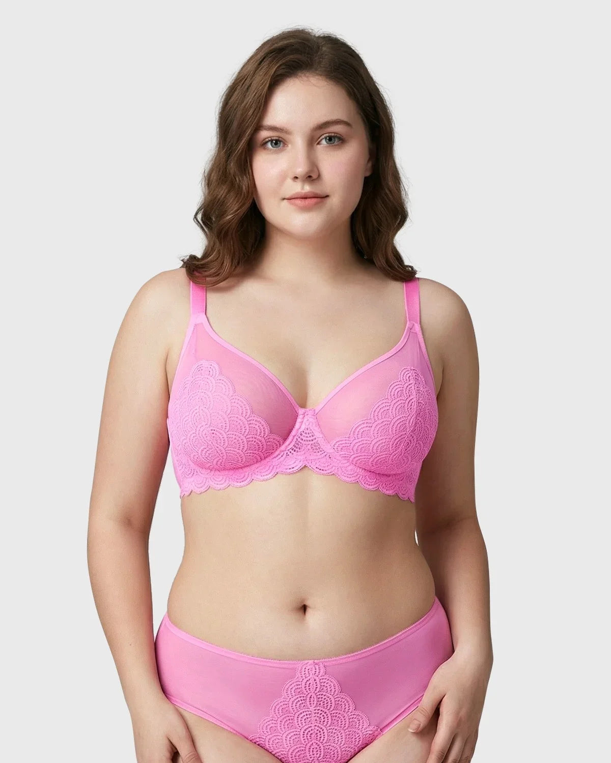 Mermaid Scales Lace Unlined Bra - HSIA
