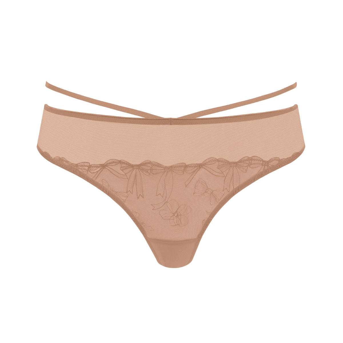 HSIA Renna Holiday Embroidered Red Mesh Thong Underwear - HSIA