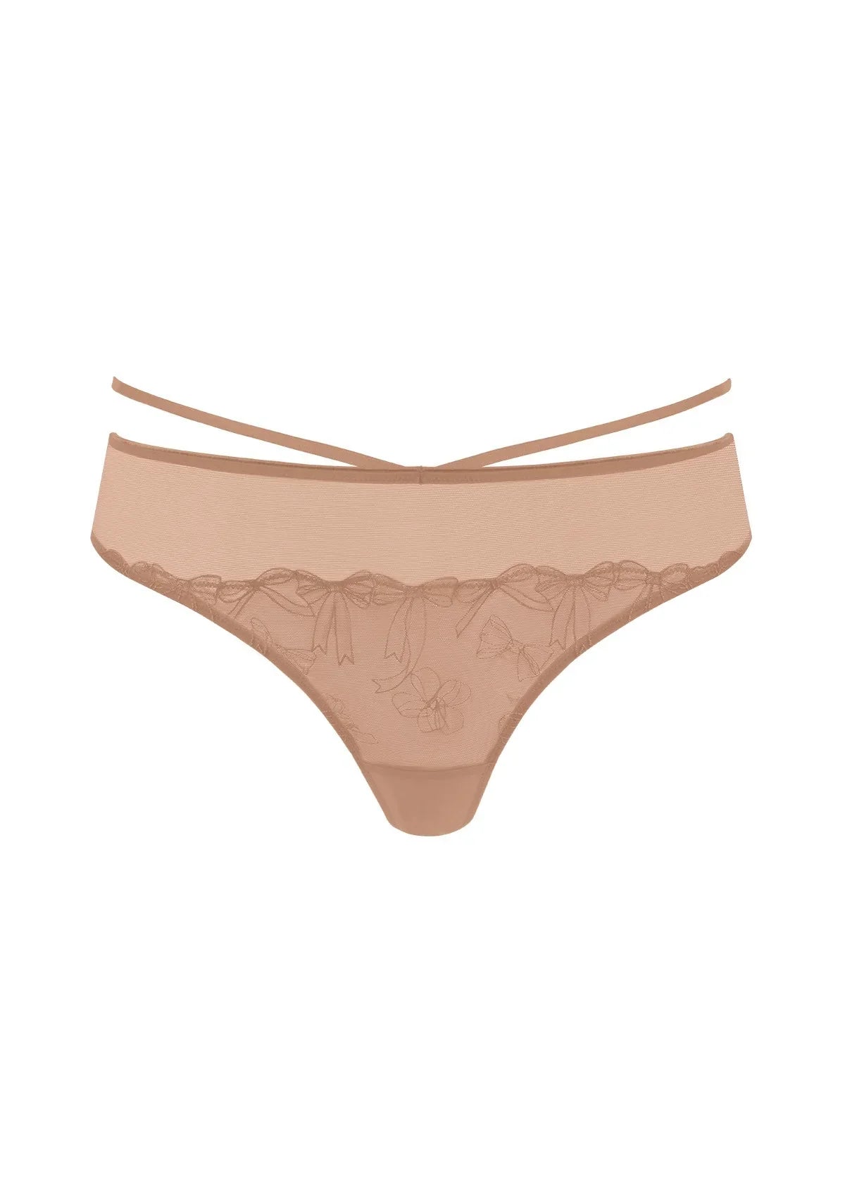 HSIA Renna Holiday Embroidered Red Mesh Thong Underwear - HSIA