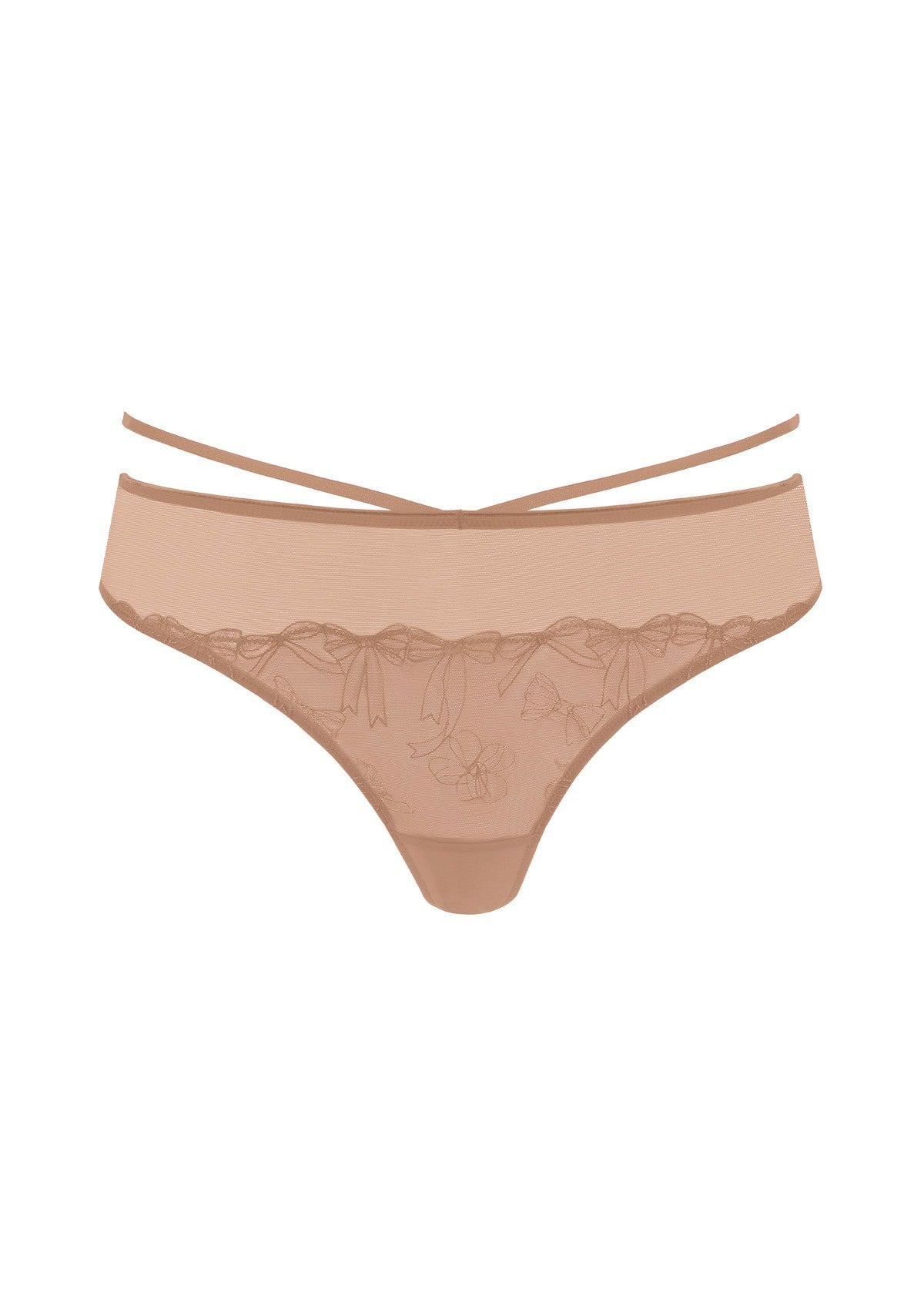 HSIA Renna Holiday Embroidered Red Mesh Thong Underwear - HSIA