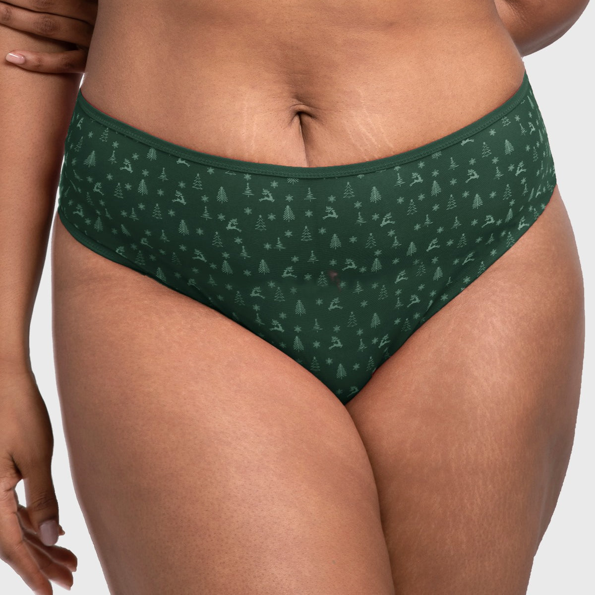 HSIA Christmas Holiday Edit Printed Mesh Panty Breathable Soft Full Coverage Comfort Fit - HSIA