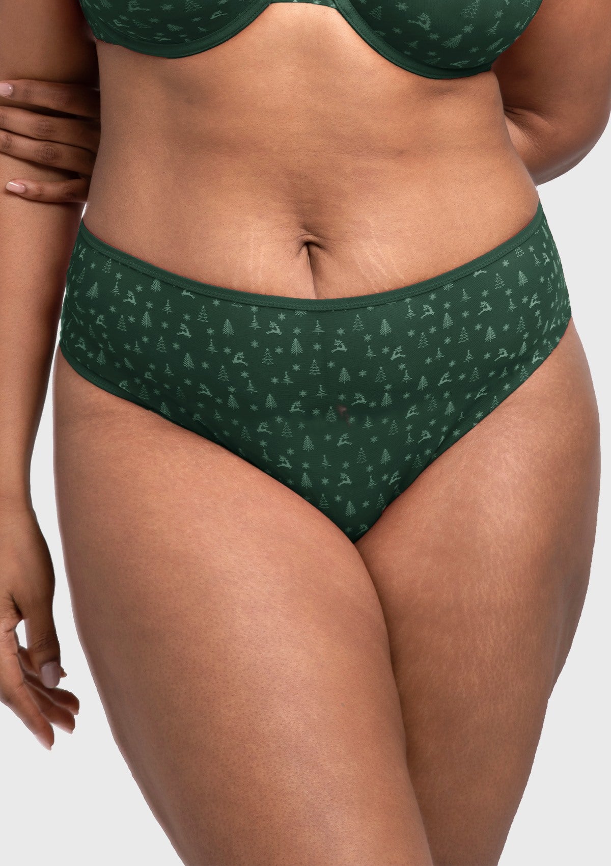 HSIA Christmas Holiday Edit Printed Mesh Panty Breathable Soft Full Coverage Comfort Fit - HSIA