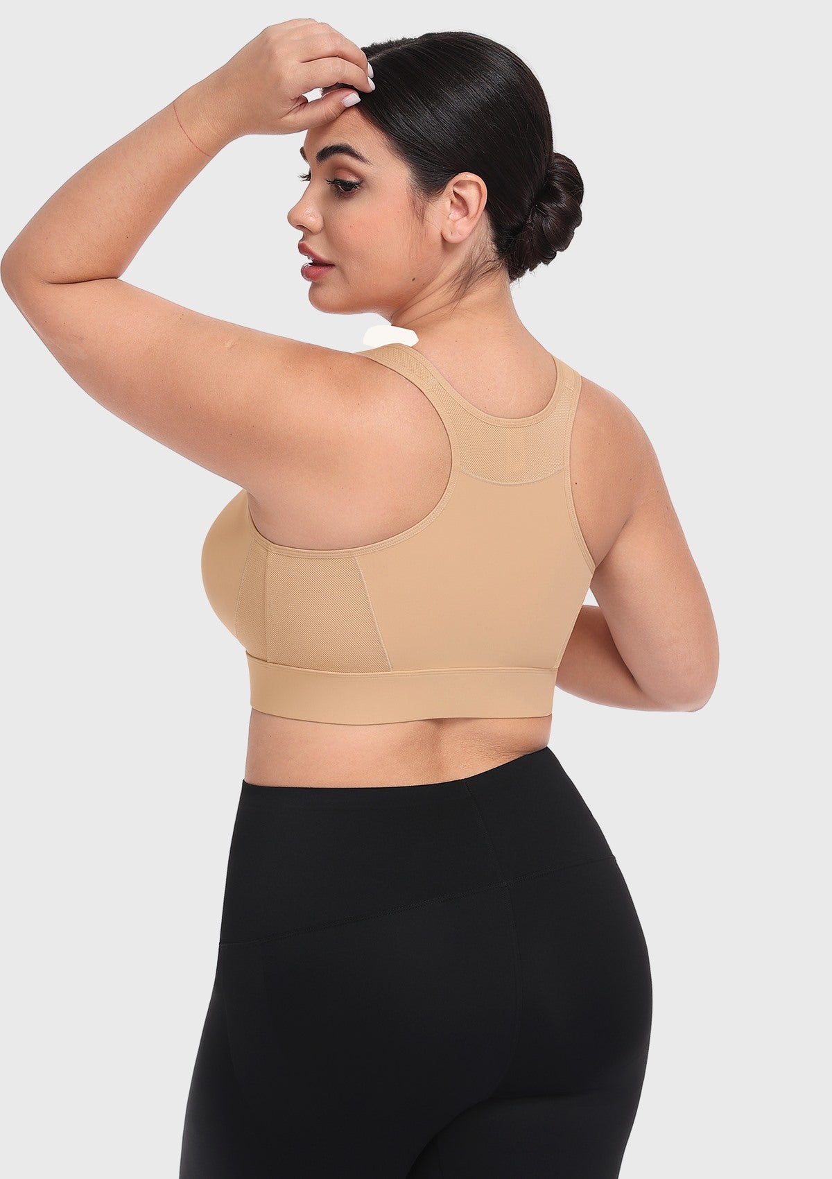 HSIA PowerMove High Support Zip Front Sports Bra Wireless No Bounce Adjustable Wide Straps - HSIA