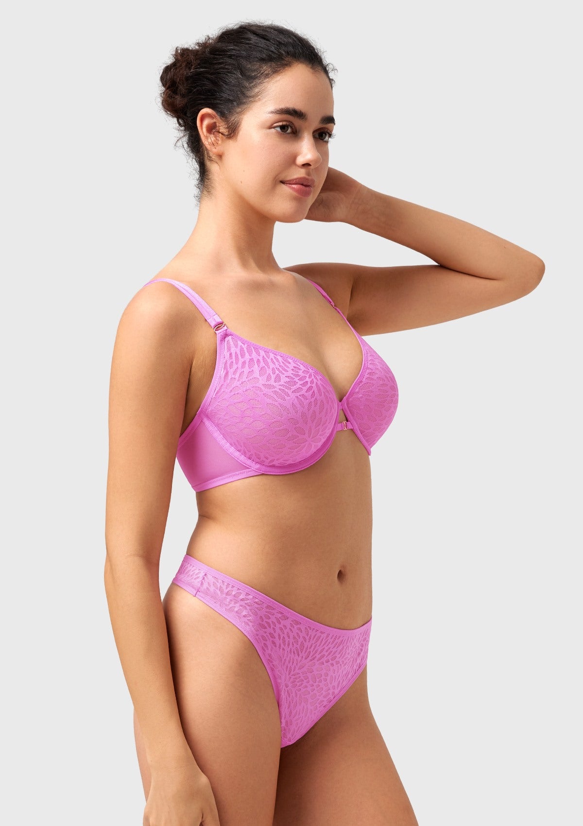 HSIA Vine Sexy Underwire Half-Cup Bra with Sheer Single-Layer Lace - HSIA