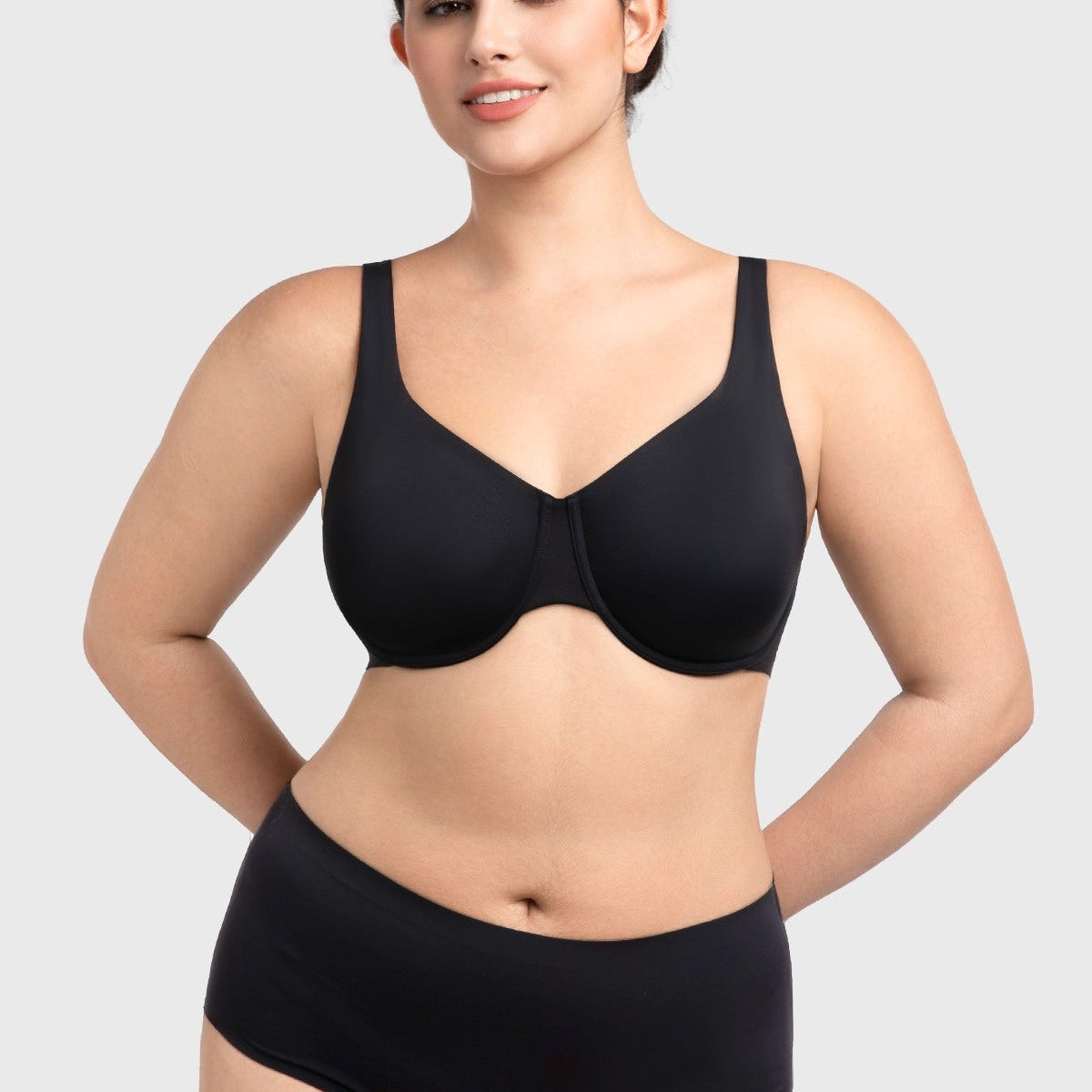 Full Coverage Plus Size T-Shirt Bra with Silky Satin Feel - HSIA