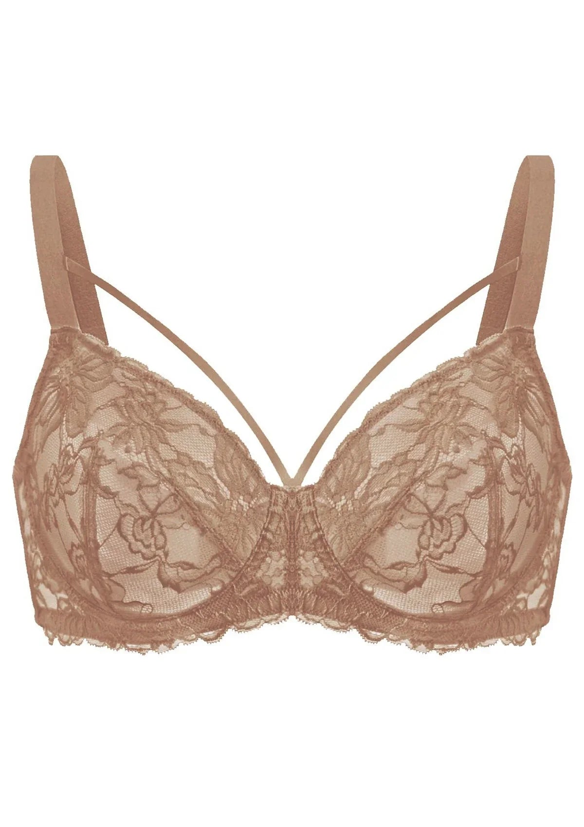 Pretty In Petals Unlined Strappy Lace Bra - HSIA