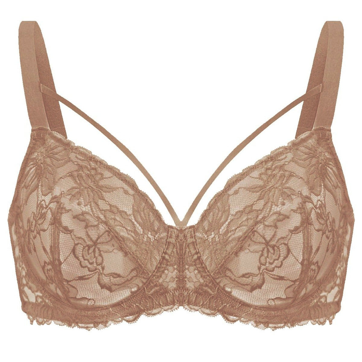 Pretty In Petals Red Unlined Strappy Lace Bra