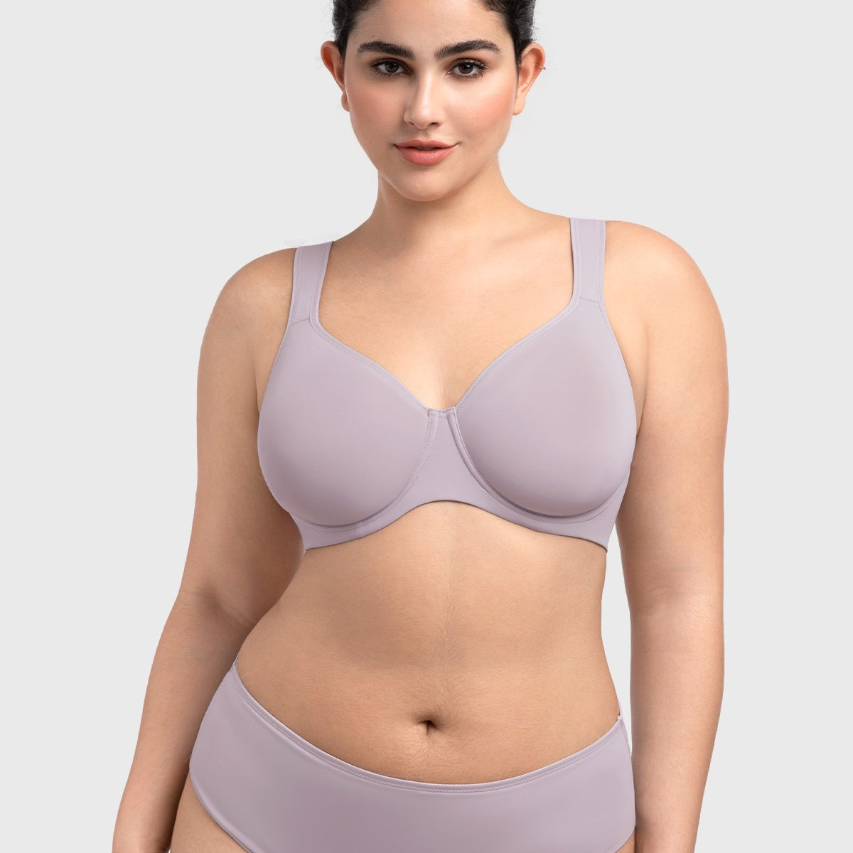 (Cardi B recommends)Joan Ultimate Soft Dark Beige T-shirt Unlined Minimizer Bra - HSIA