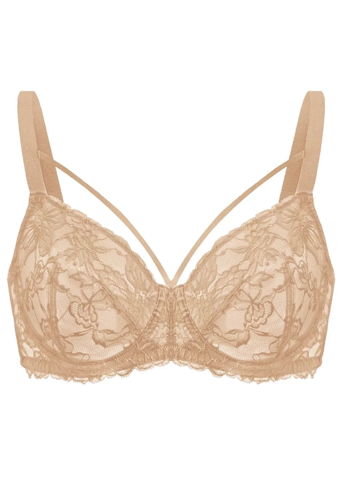 Pretty In Petals Unlined Strappy Lace Bra - HSIA