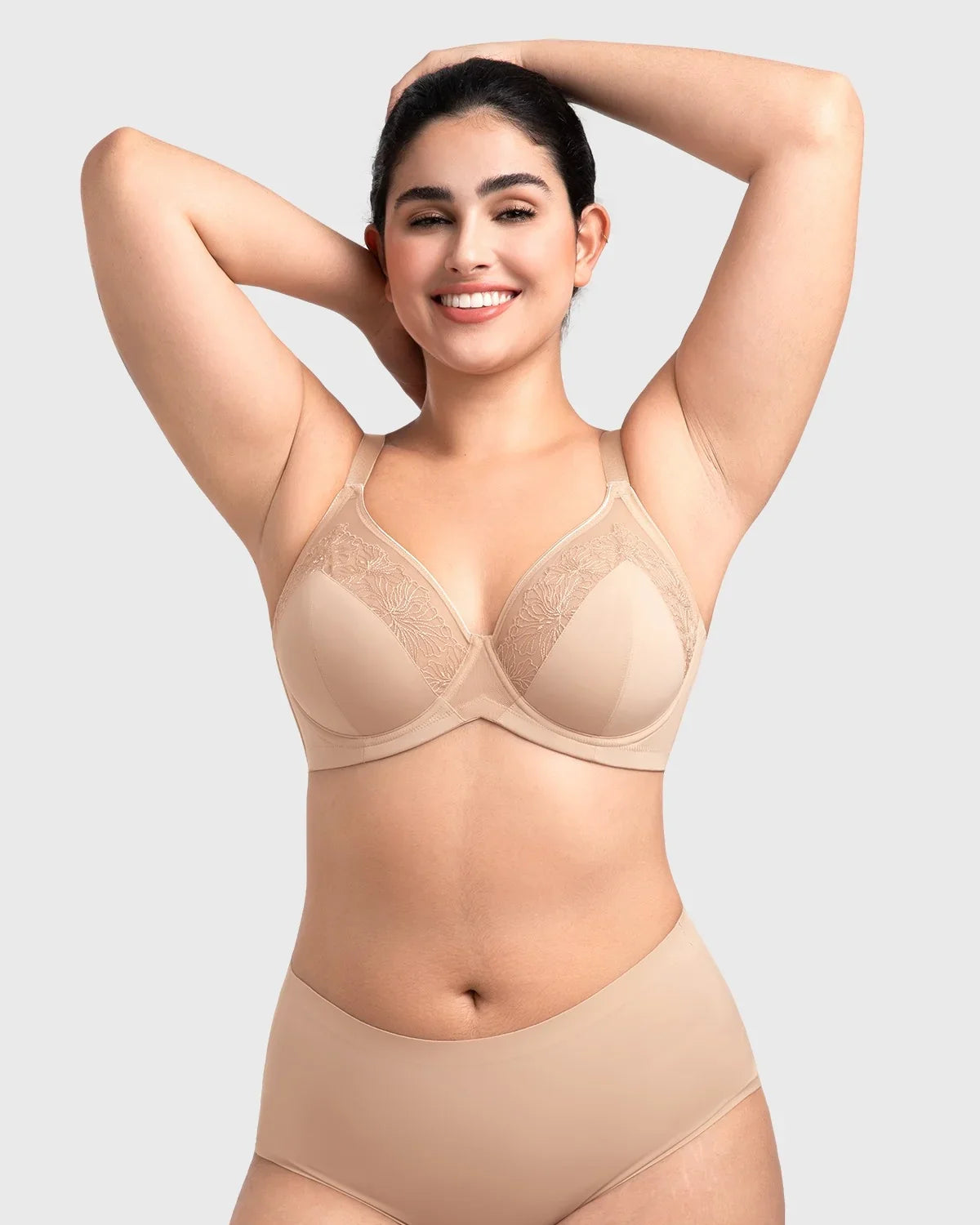 HSIA BloomStitch Floral Embroidery Underwire Bra 3/4 Cup Elegant Support Fit - HSIA