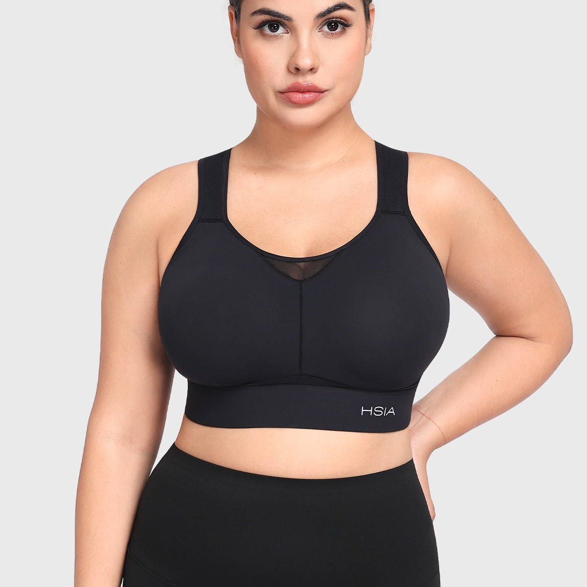 HSIA FlexCore High Impact Racerback Sports Bra Adjustable Support Full Coverage Fit - HSIA