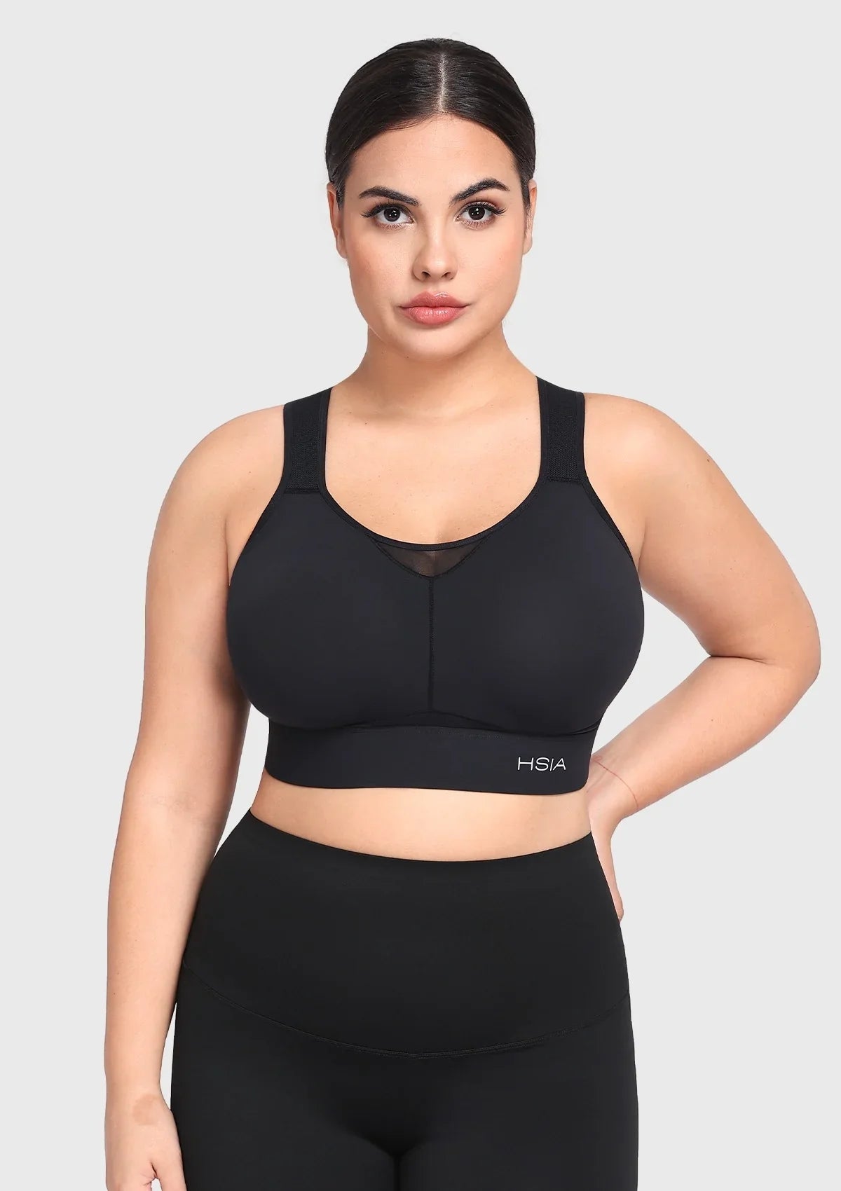 HSIA FlexCore High Impact Racerback Sports Bra Adjustable Support Full Coverage Fit - HSIA