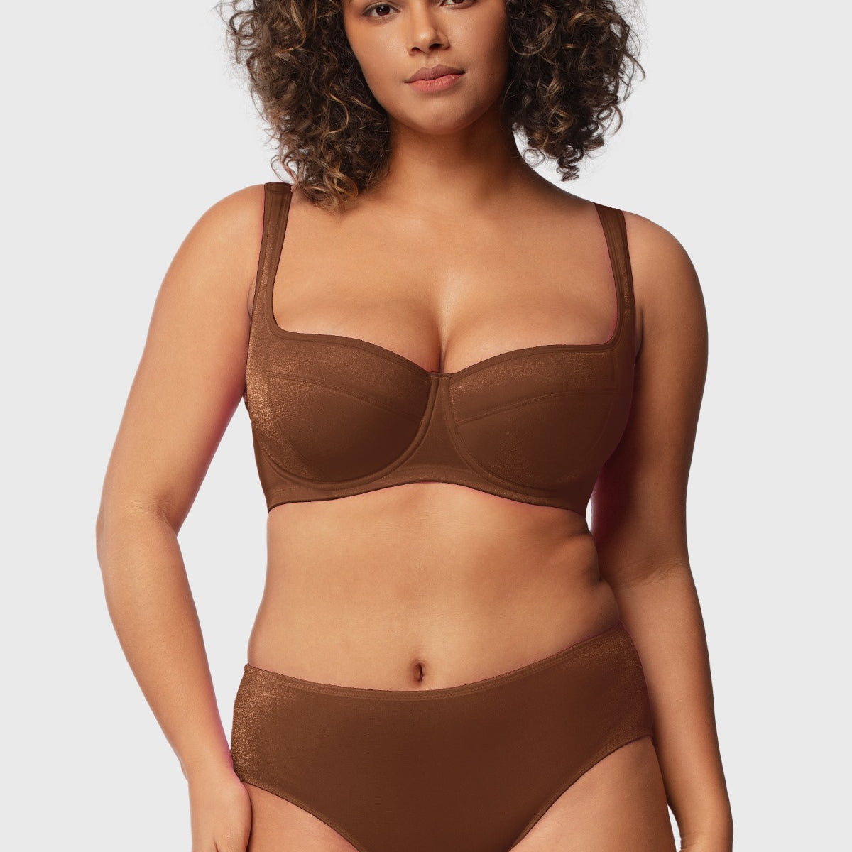 Starry Night Lightly Lined Lightly Padded Plus Size Balconette Bra - HSIA