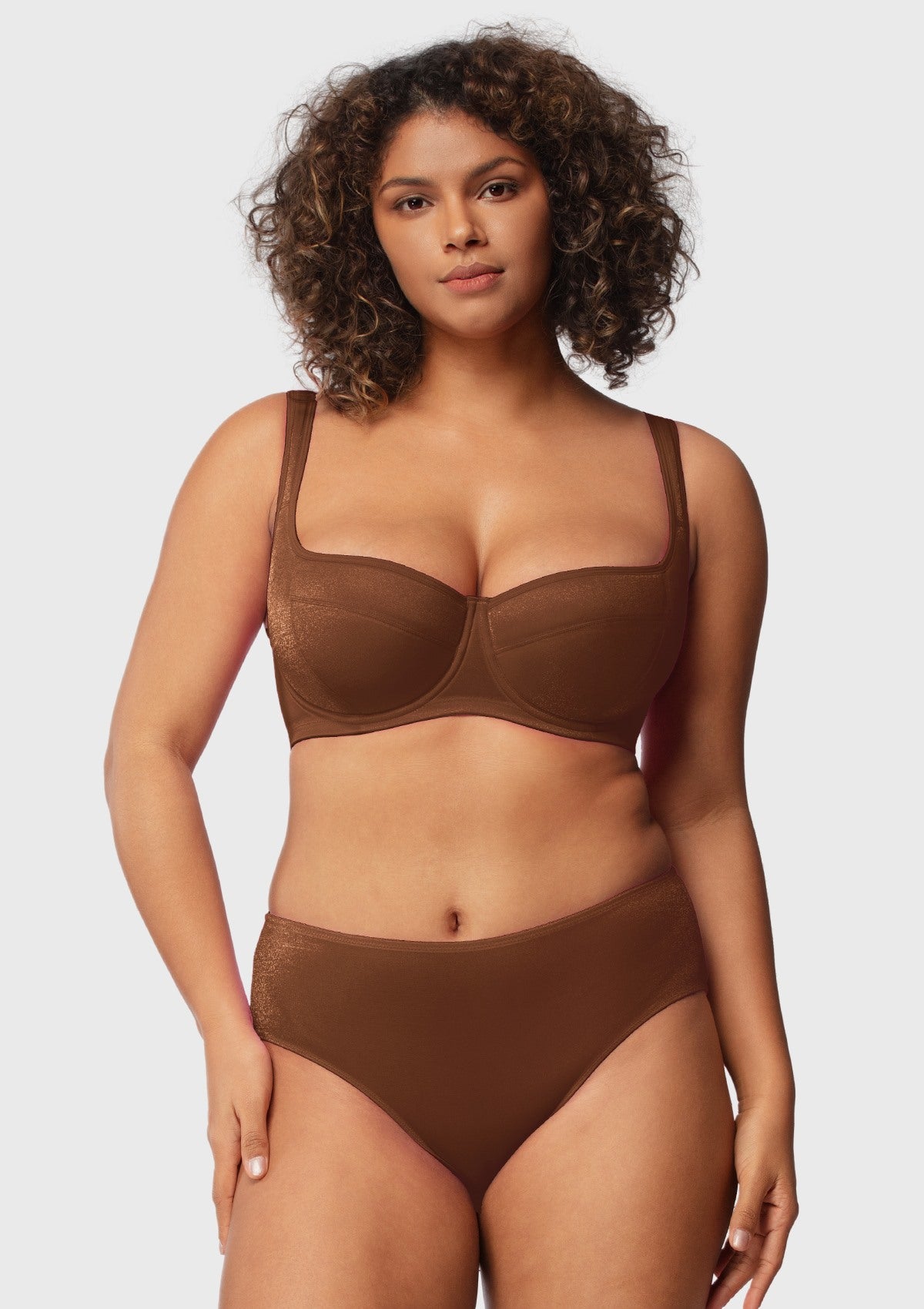 Starry Night Lightly Lined Lightly Padded Plus Size Balconette Bra - HSIA