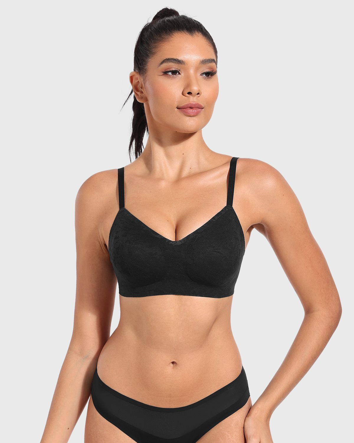 Wireless Seamless Comfort Bralette Full Coverage V-neck for Backless - HSIA