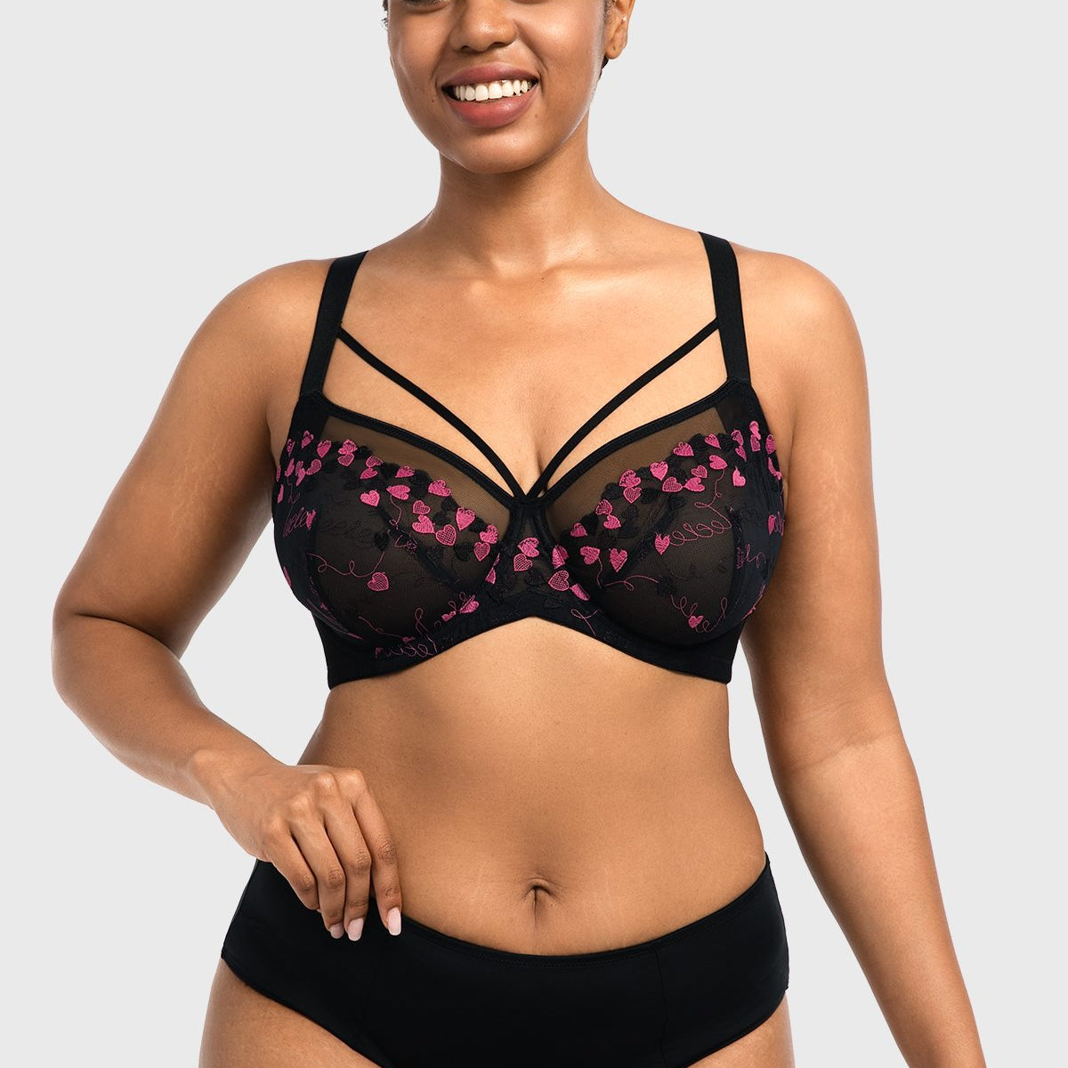 HSIA Renna Holiday Edit Embroidery Pink Lace Underwire Bra